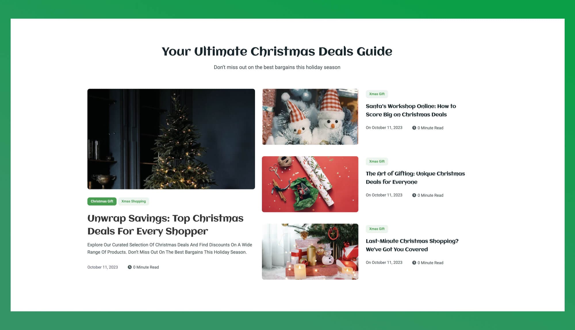 MerryGift Christmas Blog Section For Gutenberg Banner