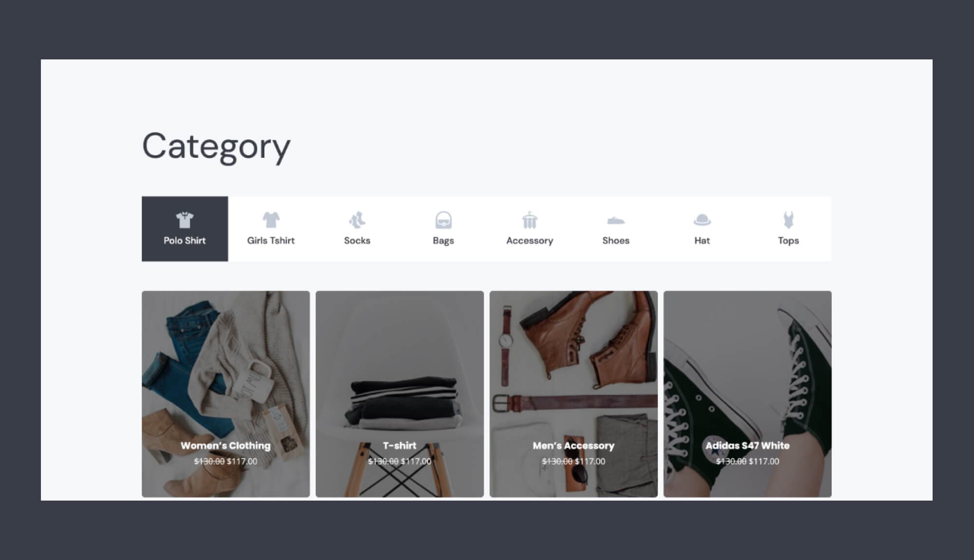 EleShoply Products by Category Section For Gutenberg By Templately