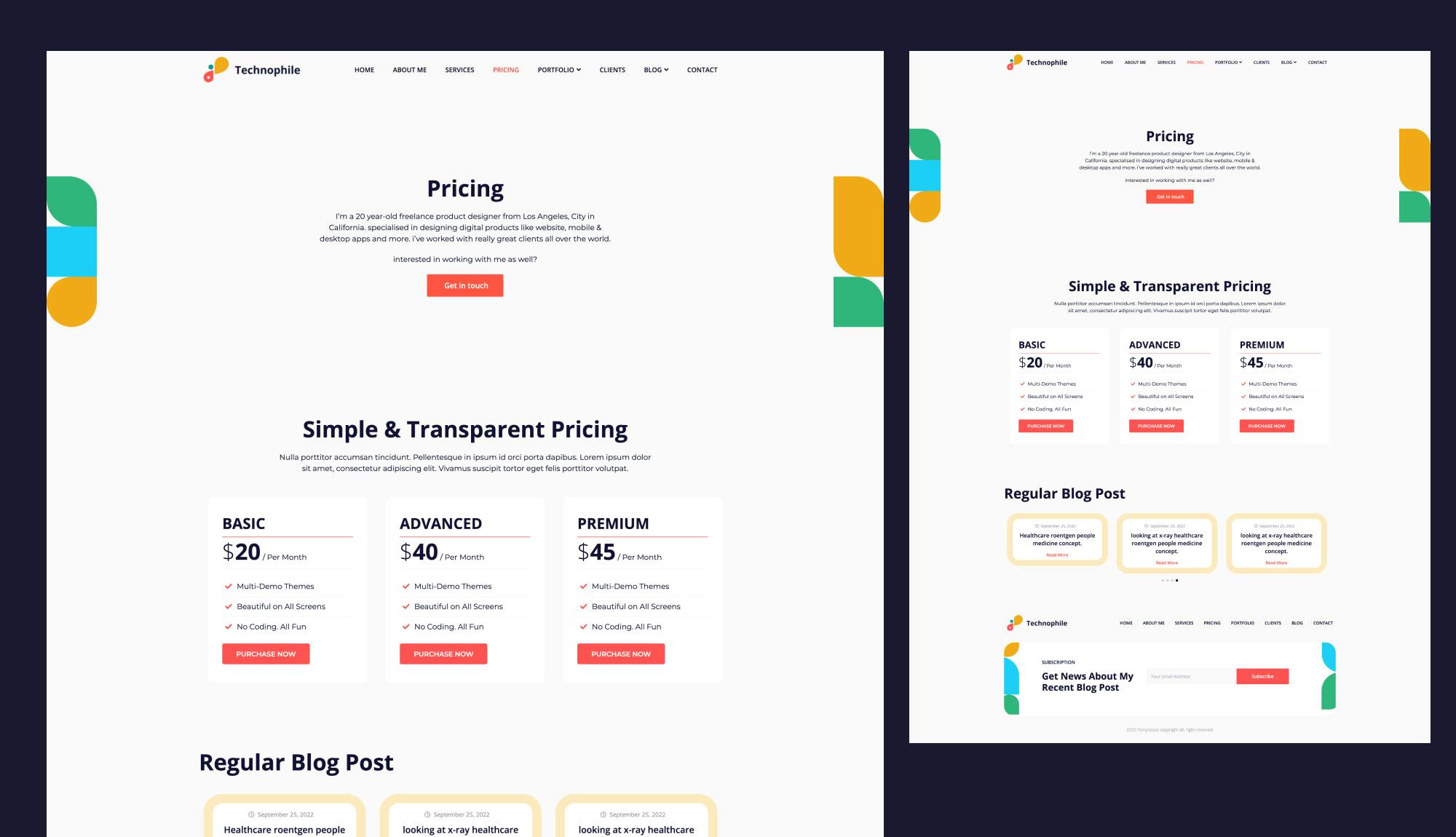 Technophile Pricing Page Banner