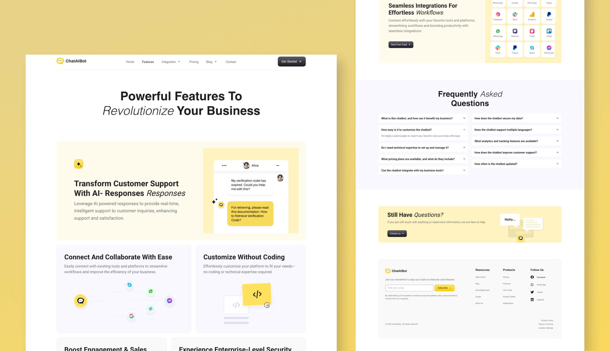 ChatAIBot Features Page Banner