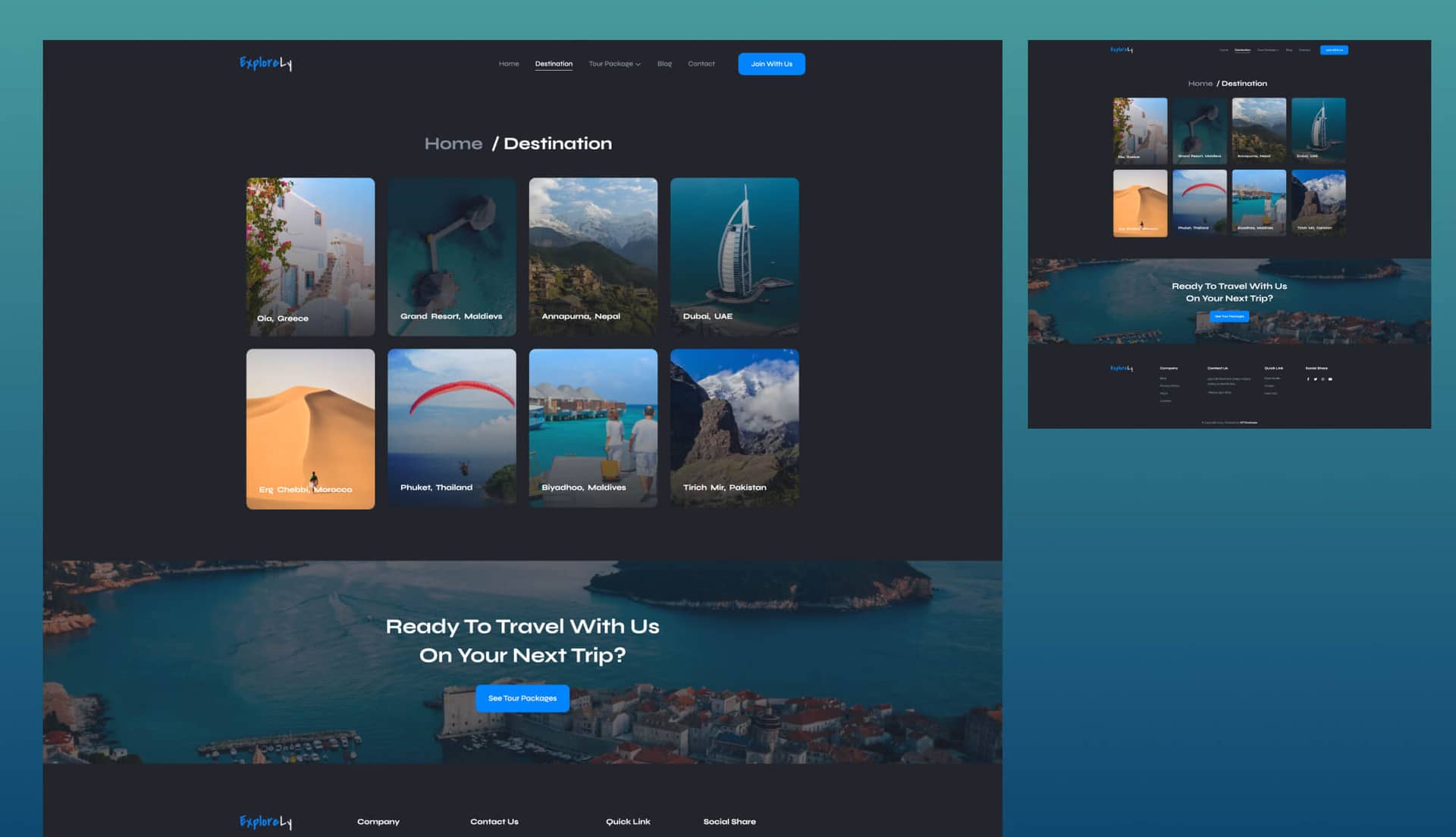ExploreLy Destination Page By Templately