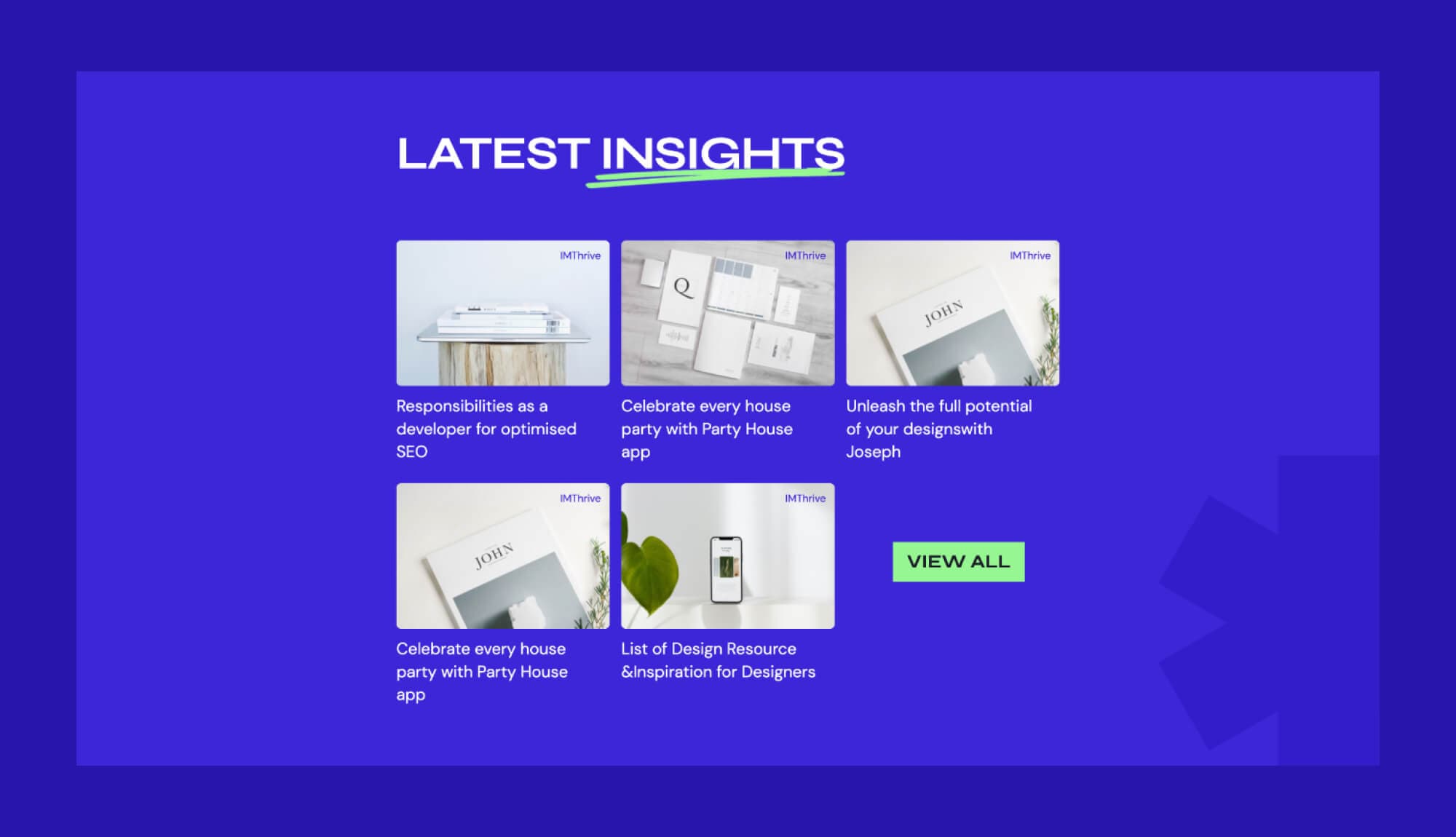 IMThrive Latest Insights Section By Templately