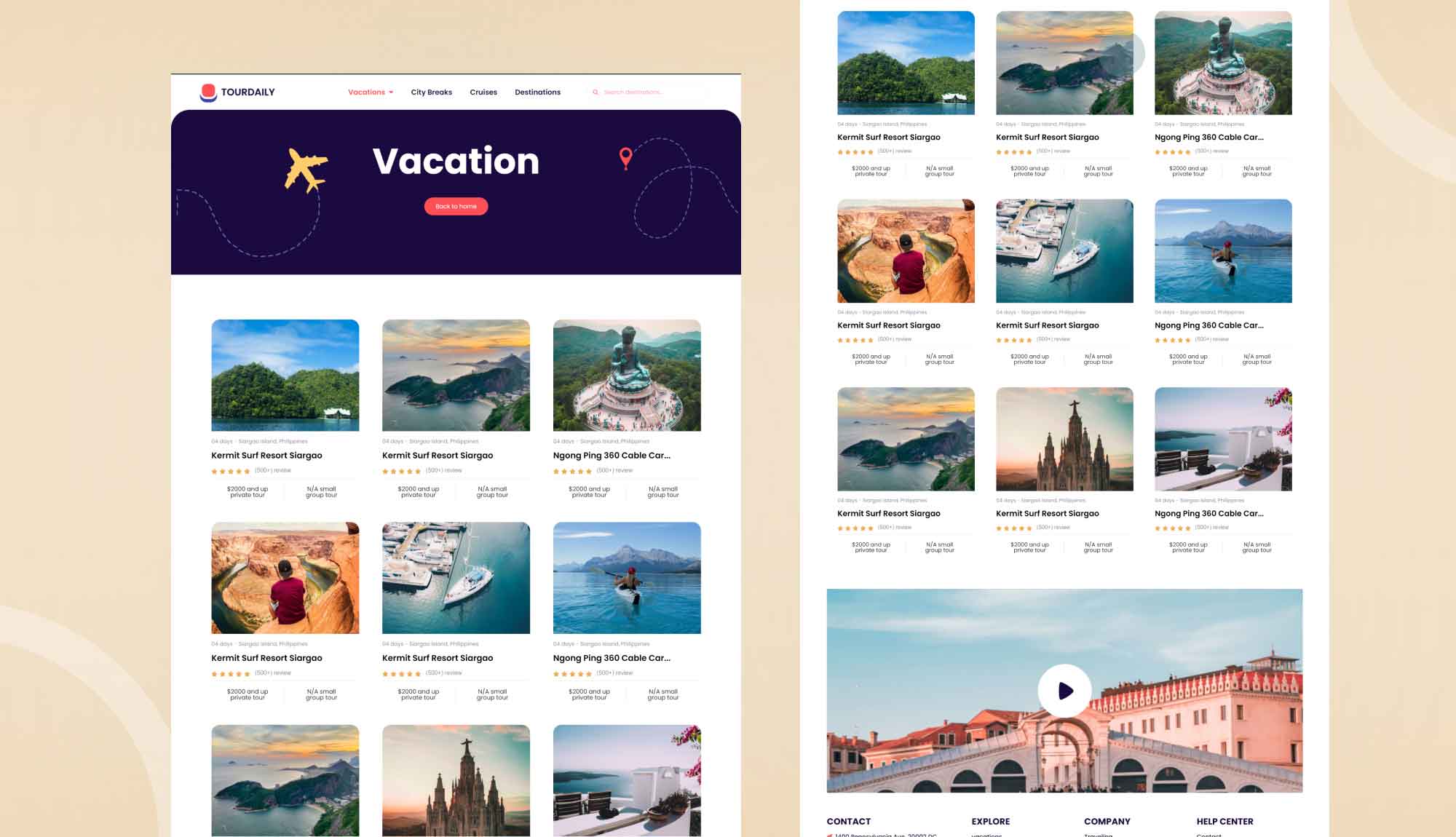 TourDaily Vacation Page By Templately