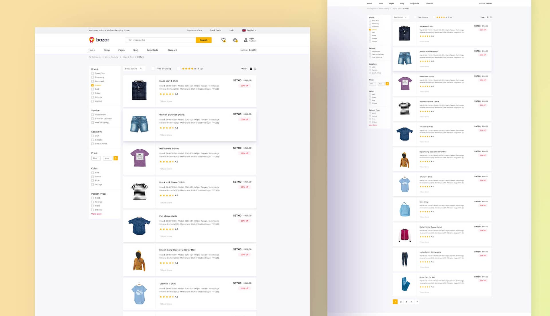 Bazar Product List Page By Templately