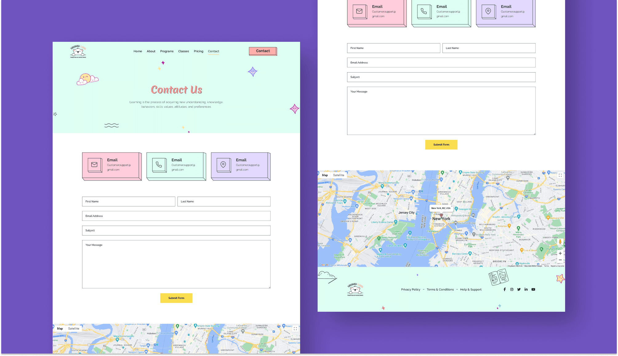 Wonderland Contact Page For Gutenberg Banner