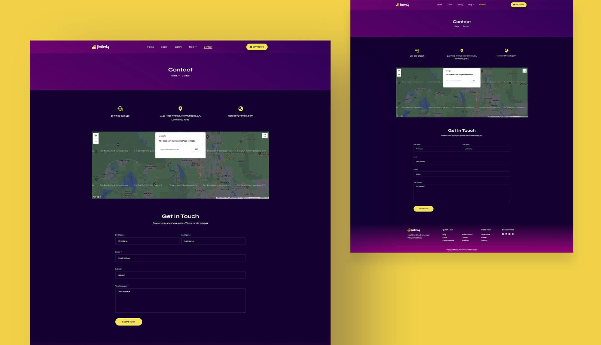 FestiveLy Contact Page Banner