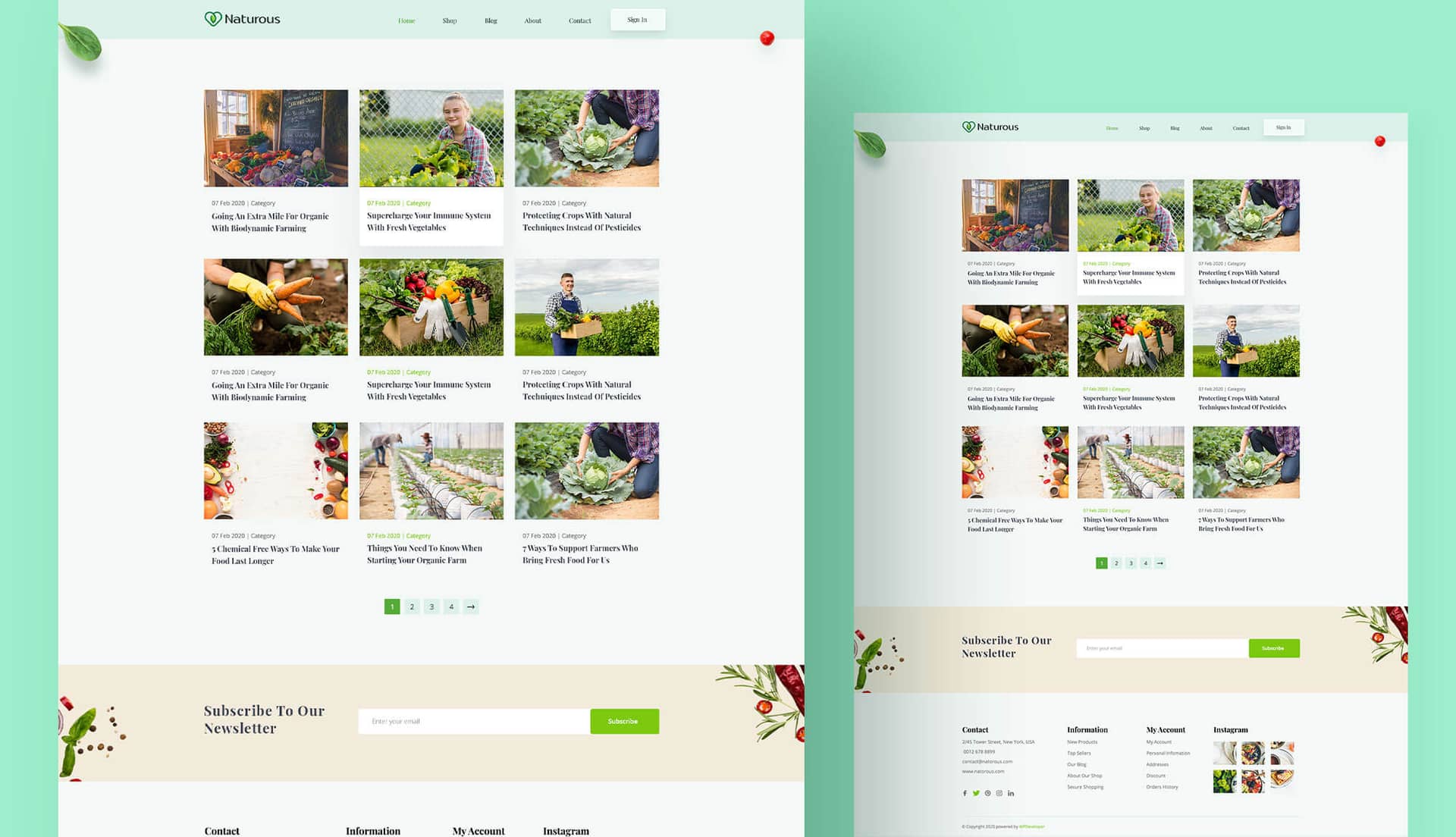 Naturous Blog Page By Templately