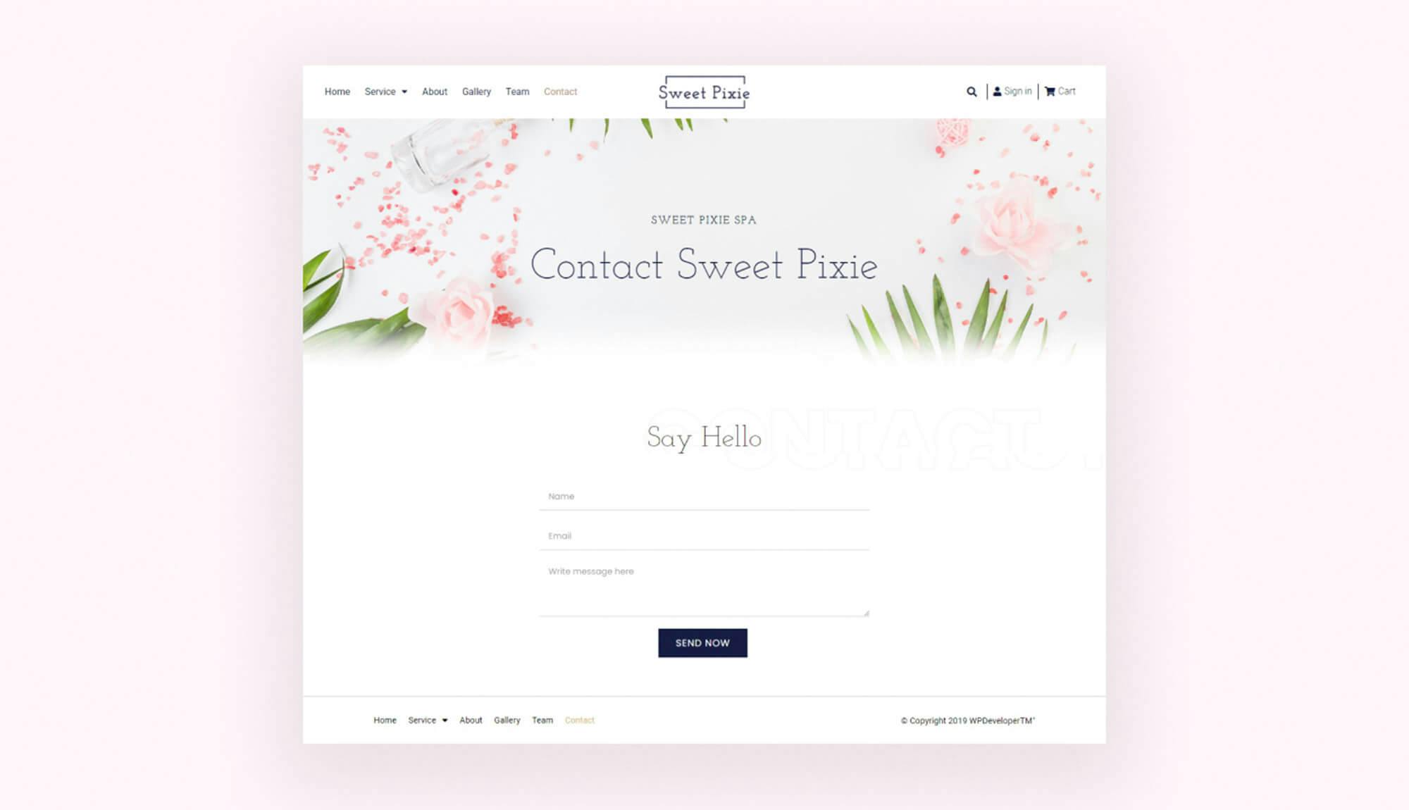 Sweet Pixie Contact Page Banner
