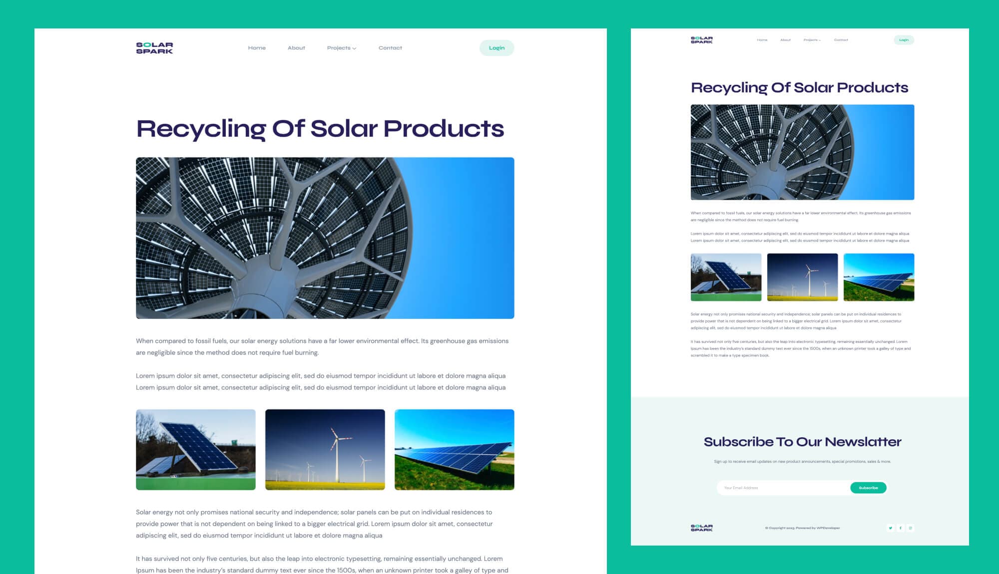 Solar Spark Project Details Page For Gutenberg By Templately