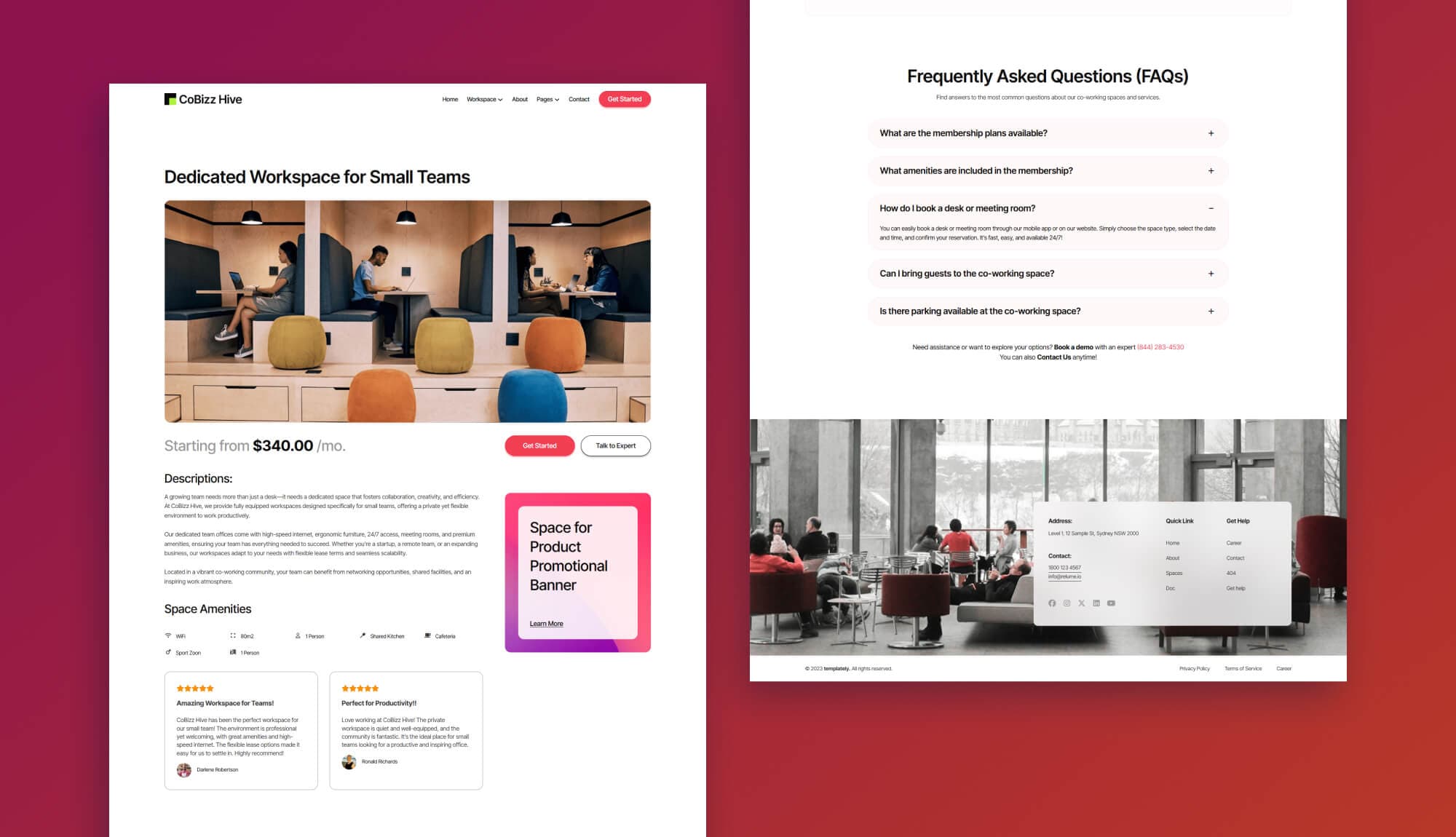Cobizzhive Space Details Page Gutenberg Banner