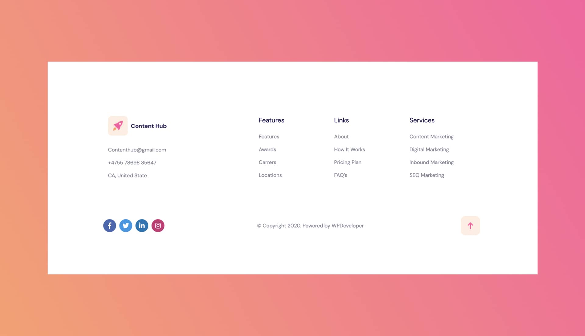 Content Hub Footer Section For Gutenberg By Templately