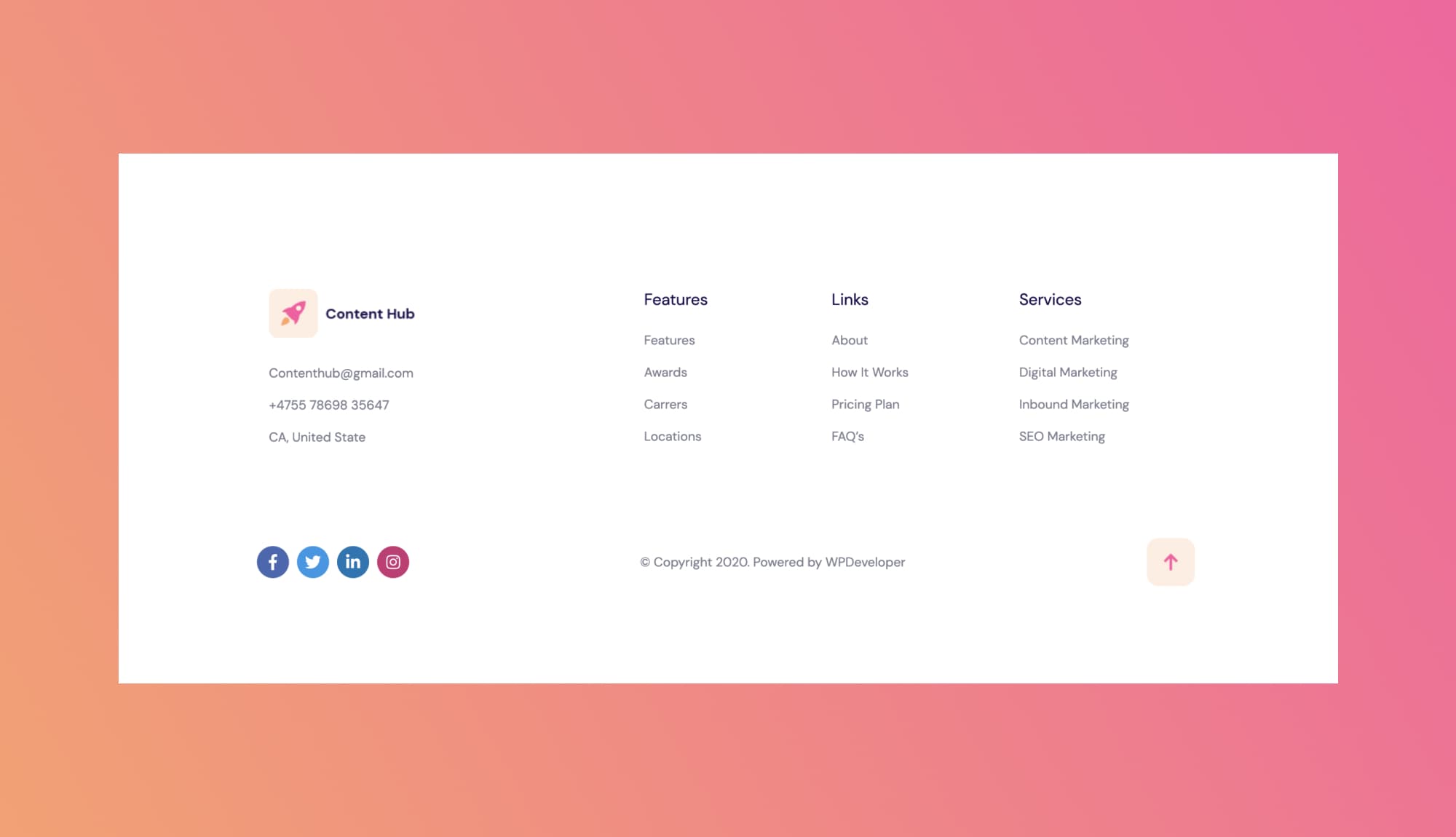 Content Hub Footer Section For Gutenberg By Templately