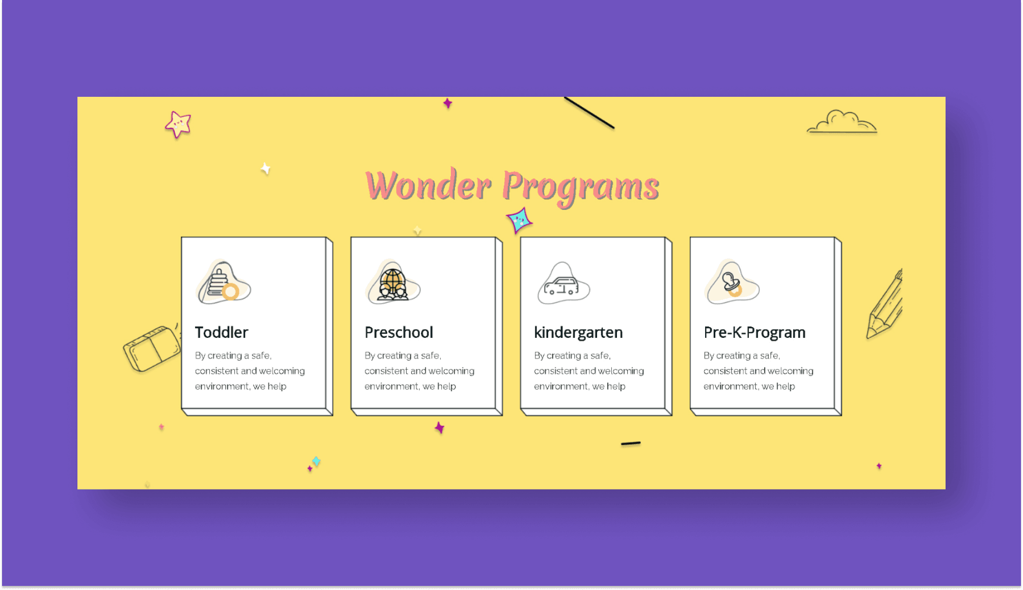 Wonderland Programs Section For Gutenberg Banner