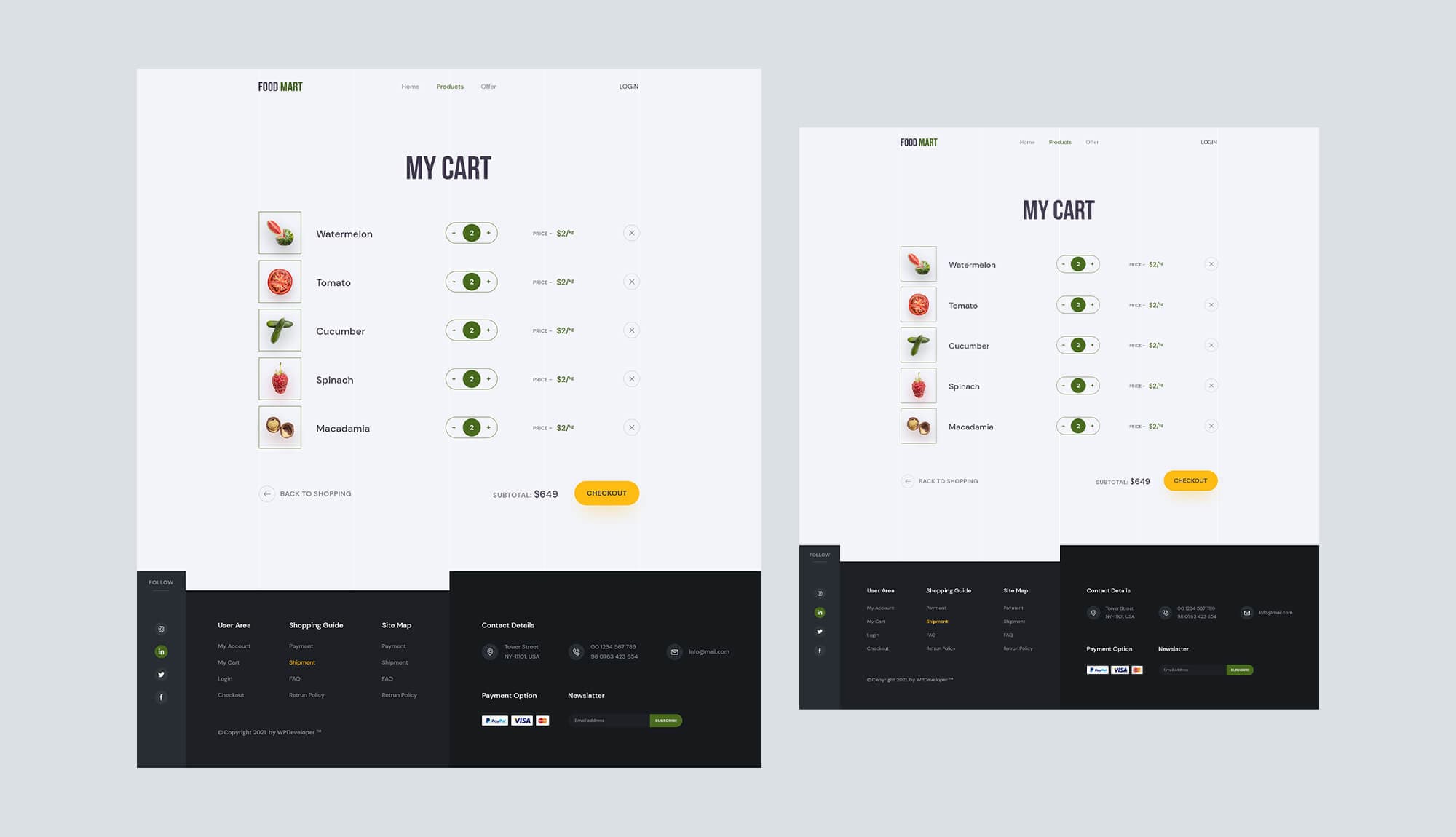 Food Mart Cart Page Banner