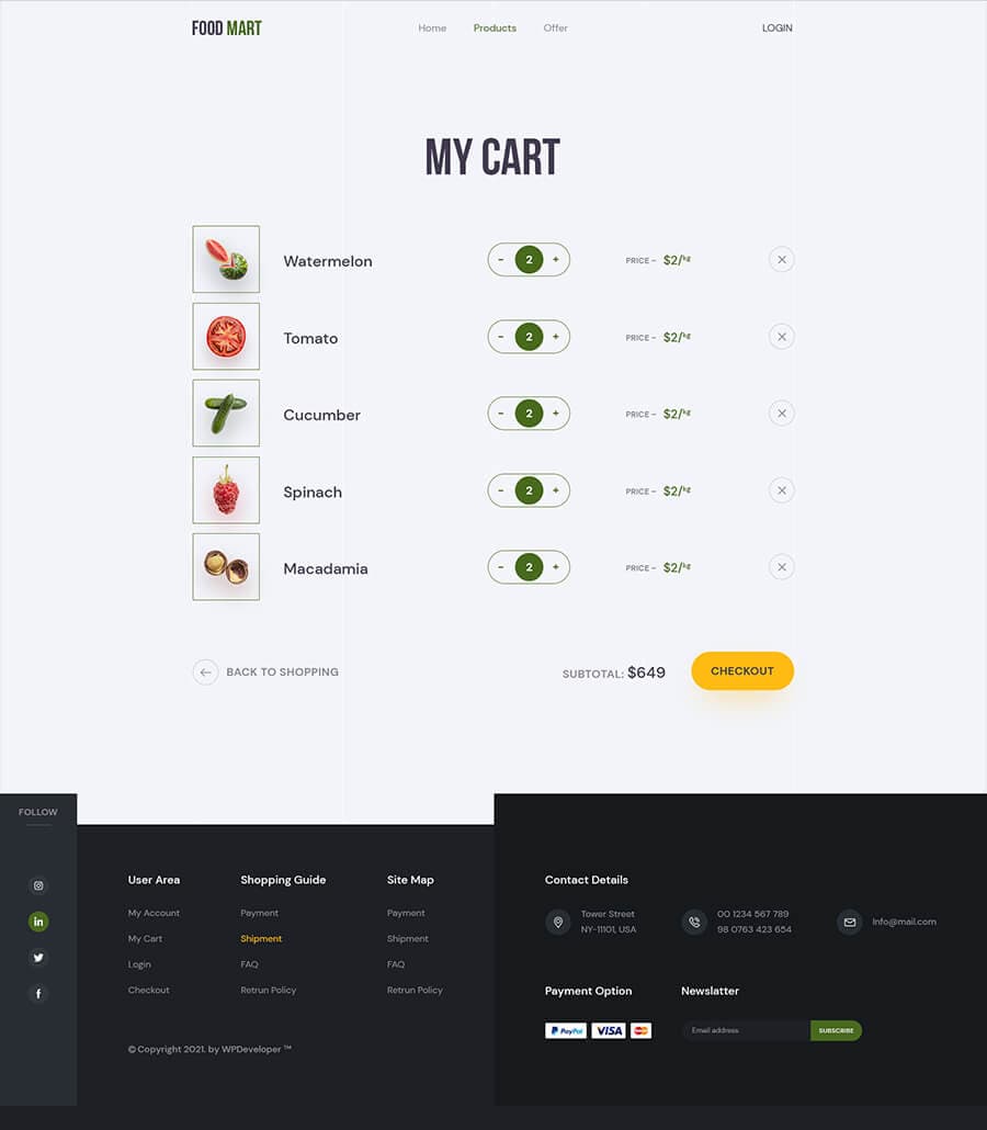 Food Mart Cart Page thumbnail