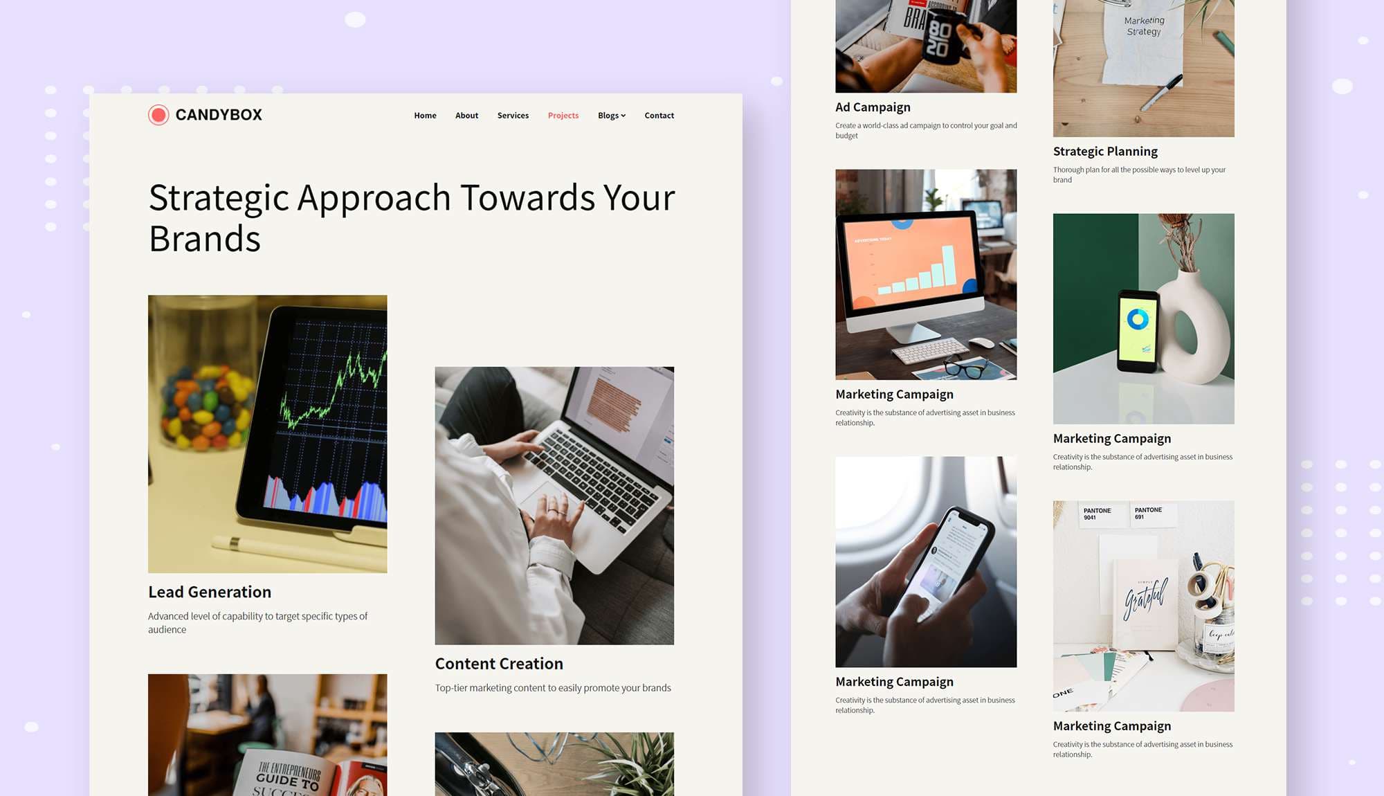 CandyBox Projects Page Banner