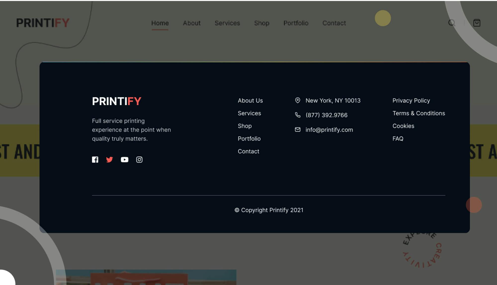 Printify Footer Banner