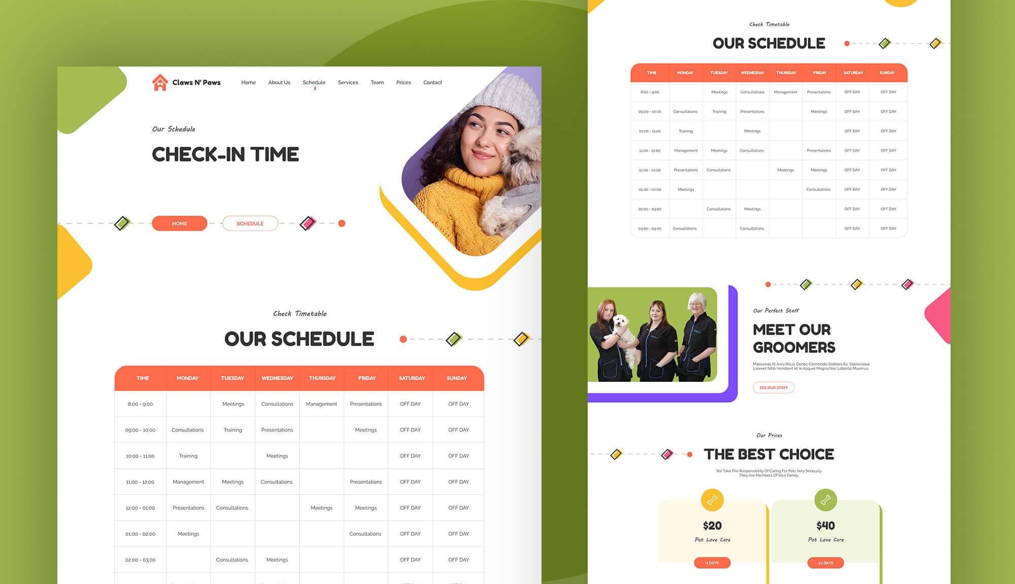 Claws & Paws Schedule Page Banner