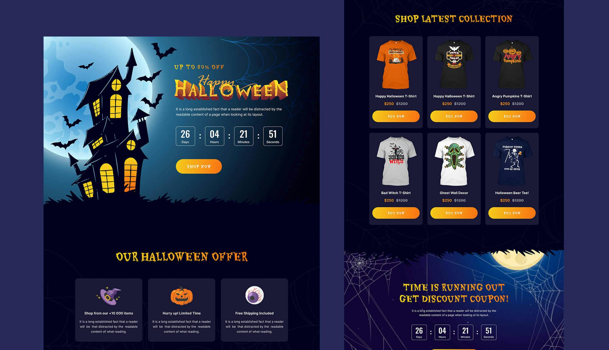 ScareScream Halloween Party Sales Page Template Banner