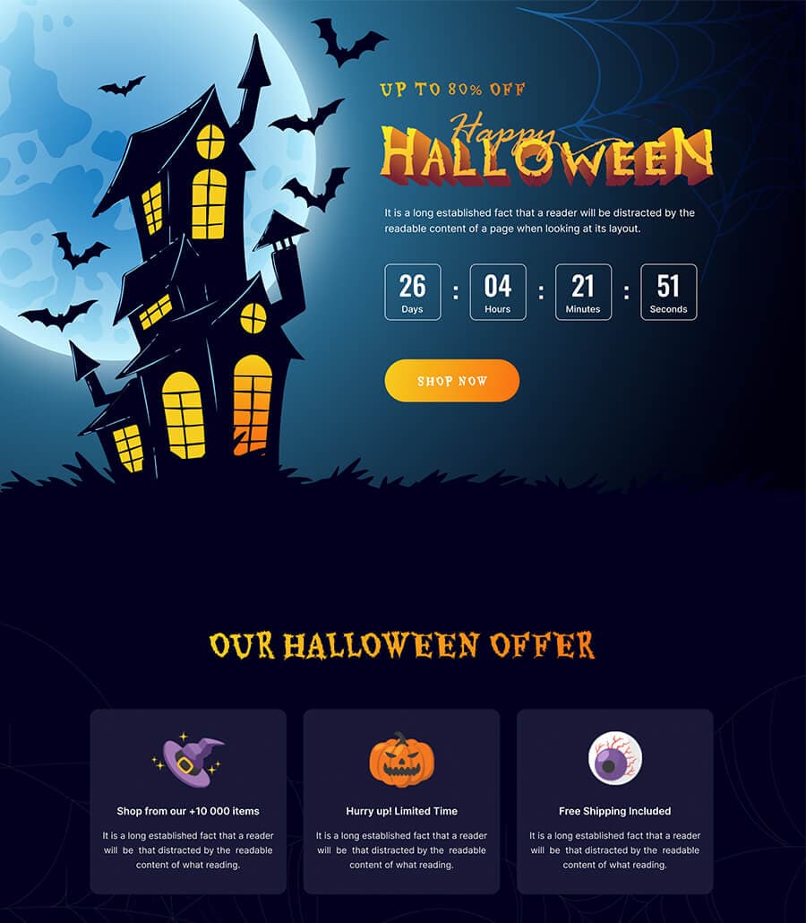 ScareScream Halloween Party Sales Page Template thumbnail