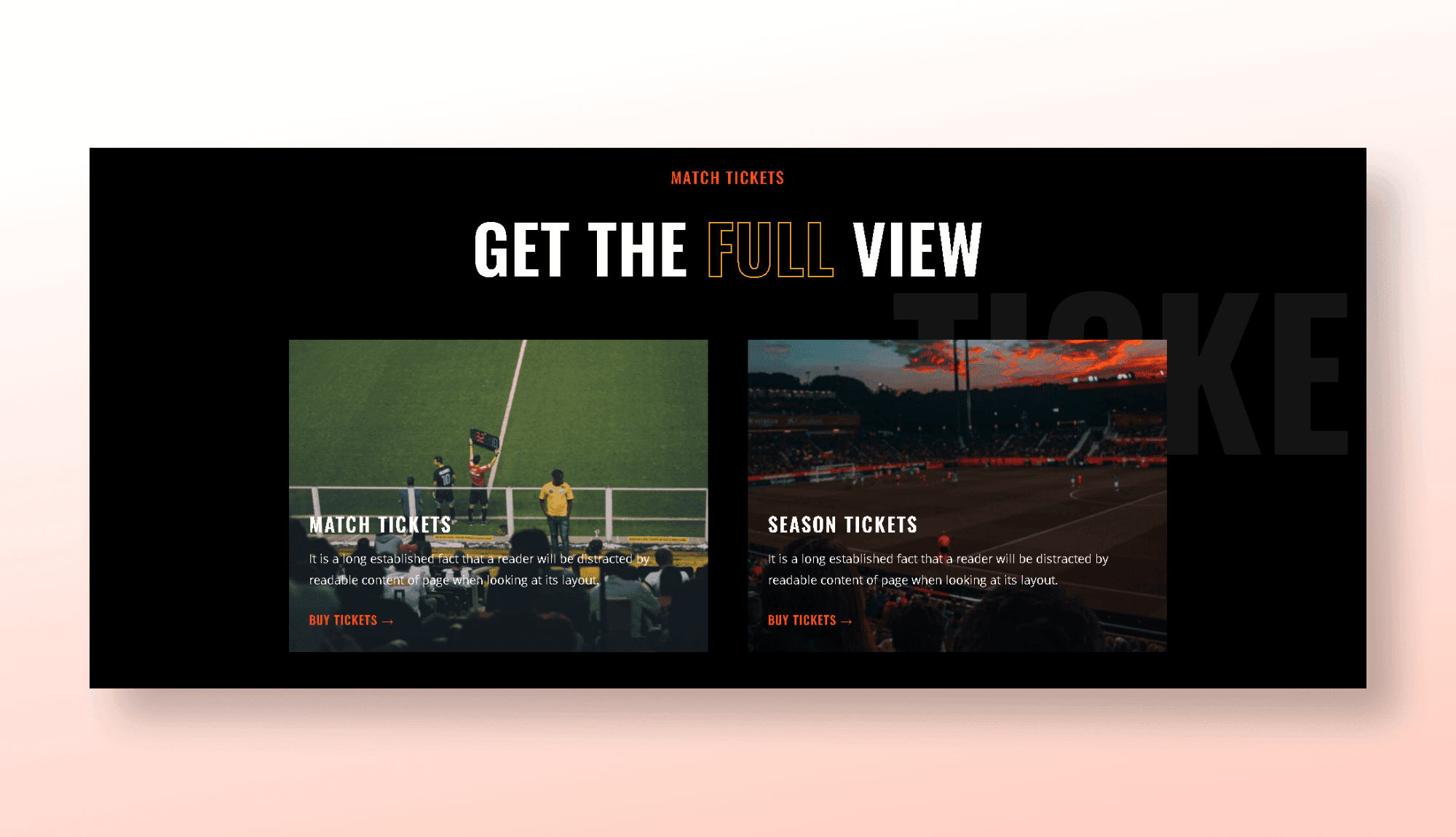 Kickstar Tickets Section For Gutenberg Banner