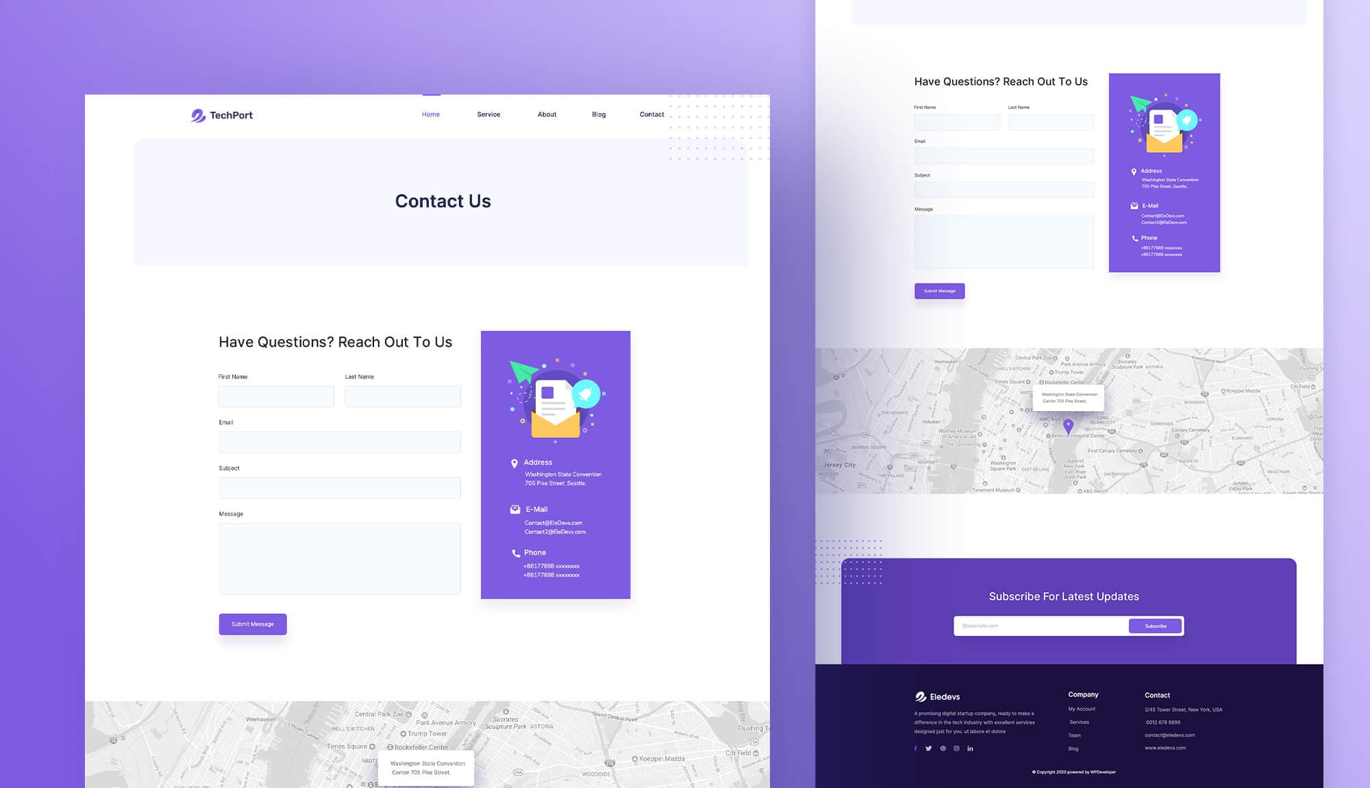 TechPort Contact Page By Templately