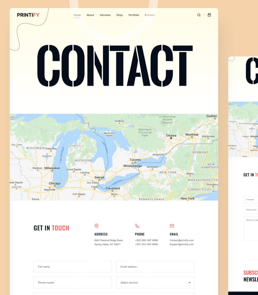 Printify Contact Page thumbnail