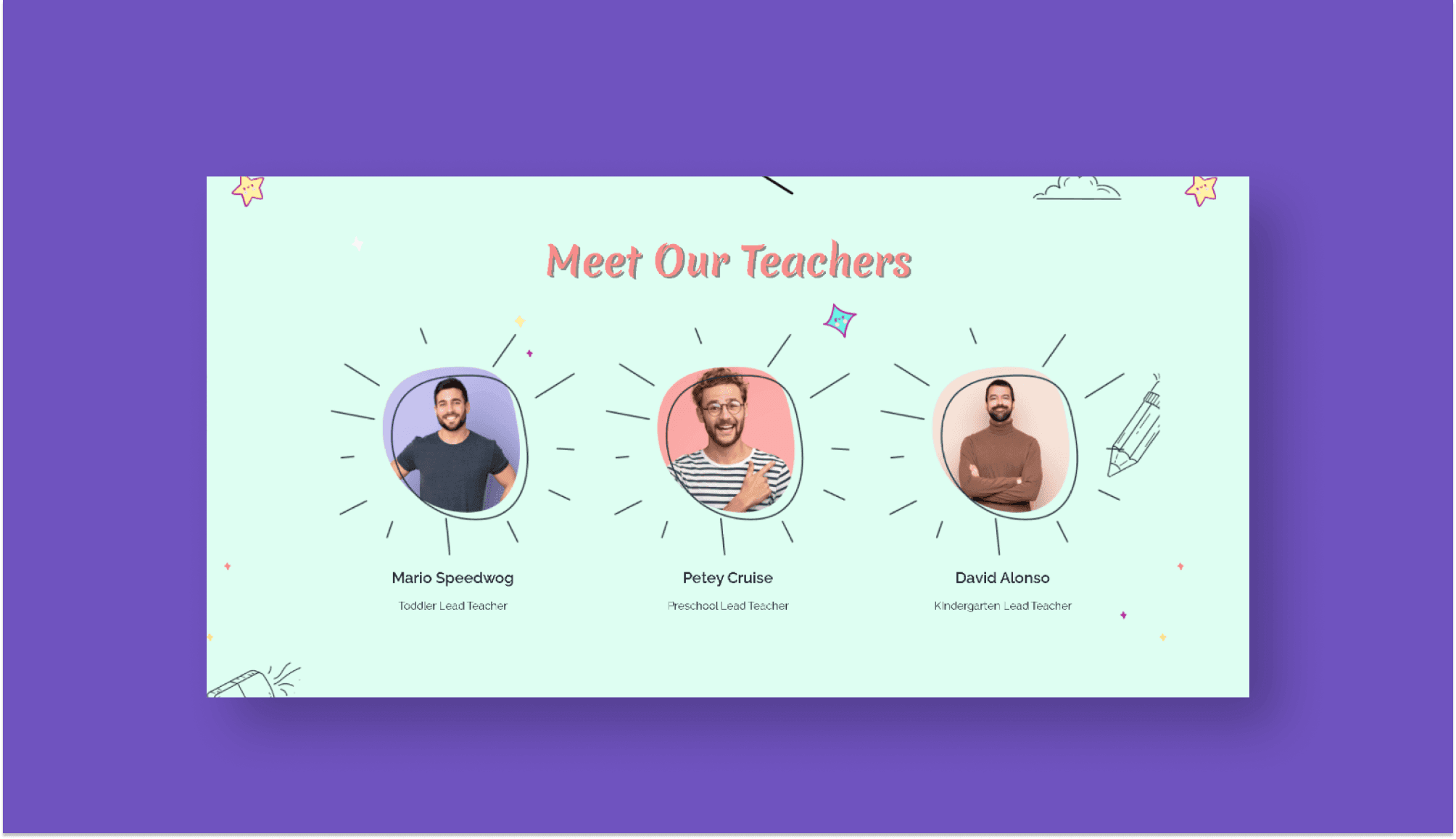 Wonderland Team Section For Gutenberg Banner