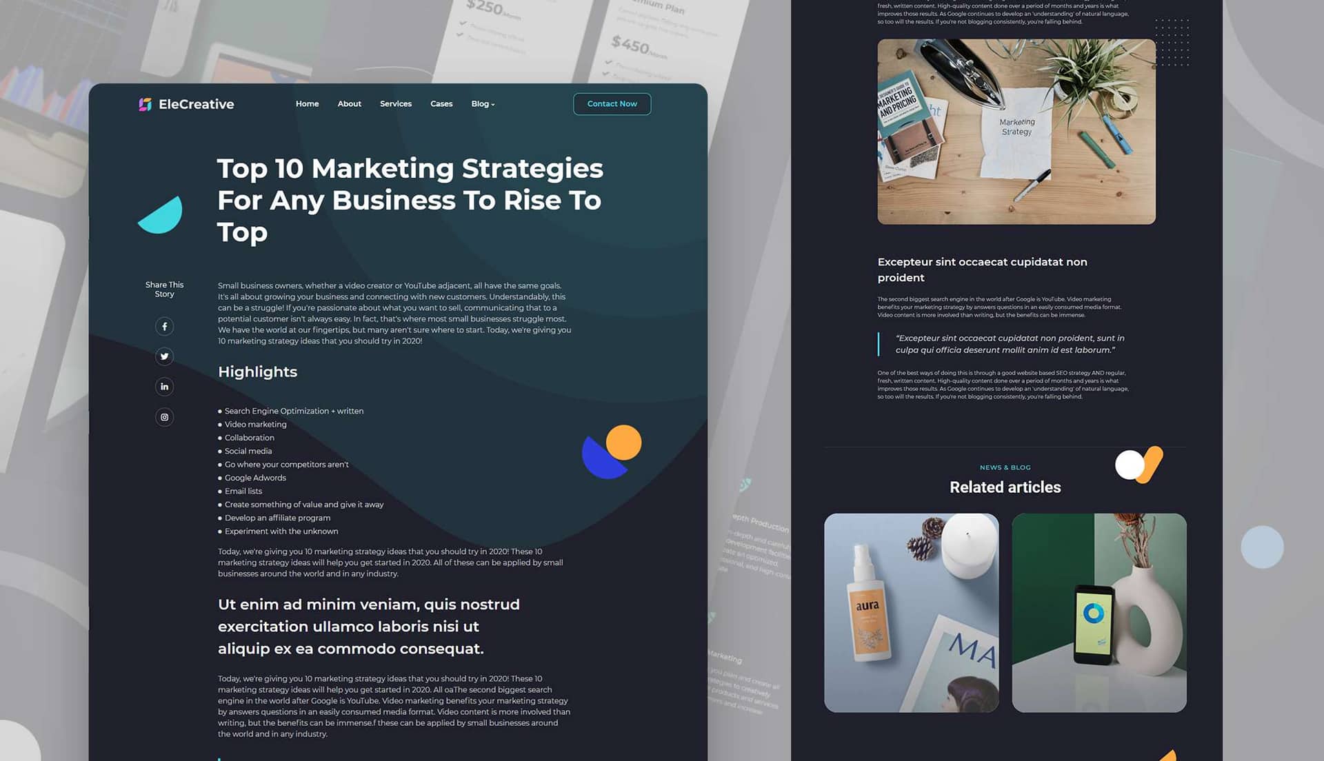EleCreative Single Post Page By Templately