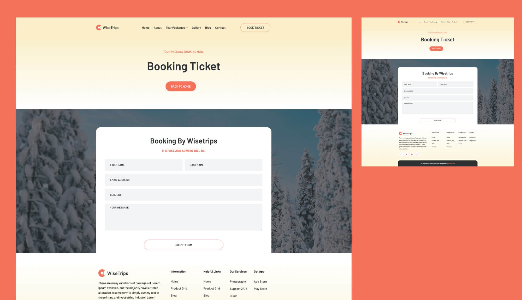 WiseTrips Contact Page For Gutenberg Banner
