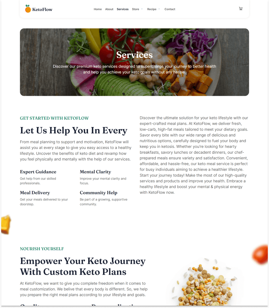 KetoFlow Services Page thumbnail