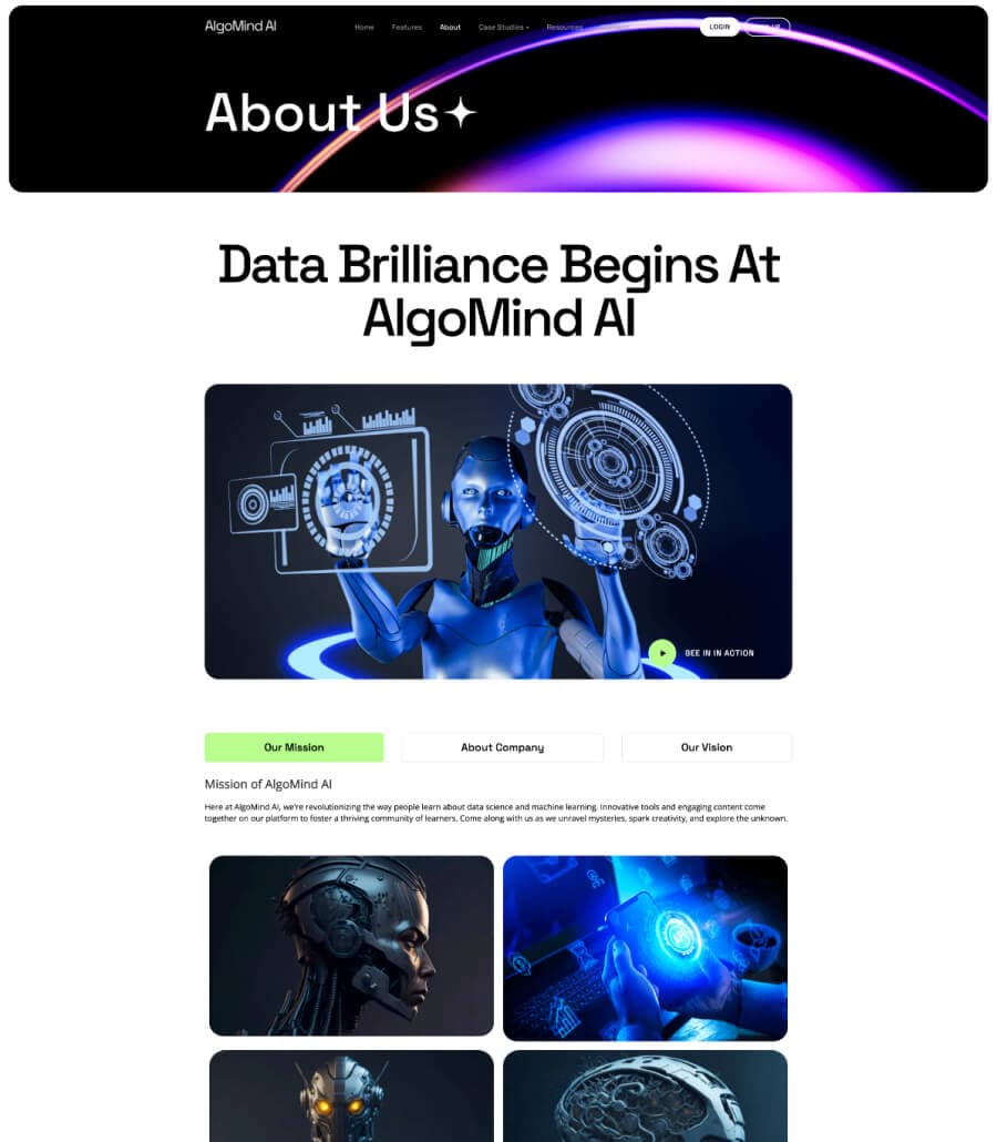AlgoMind AI About Page thumbnail