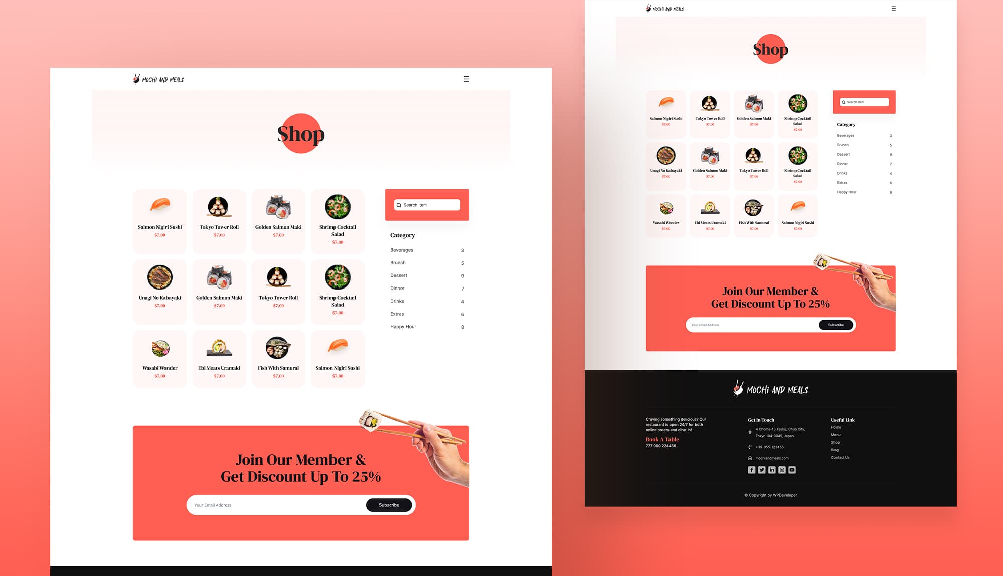 Mochi And Meals Shop Page For Gutenberg Banner