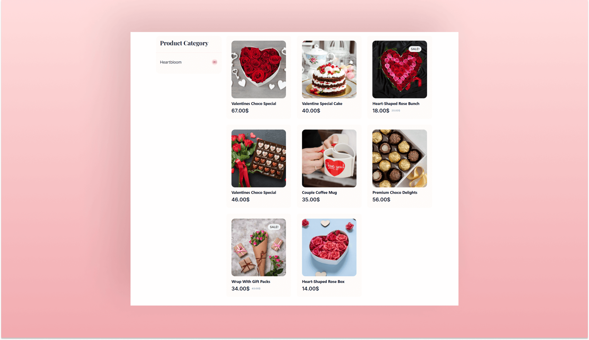 HeartBloom Product Grid Section Banner