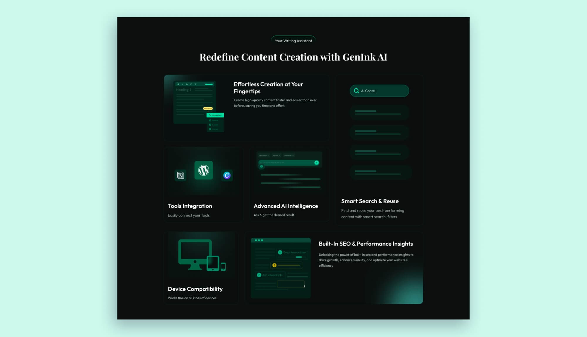 GenInk Ai Writting Assistant Section By Templately