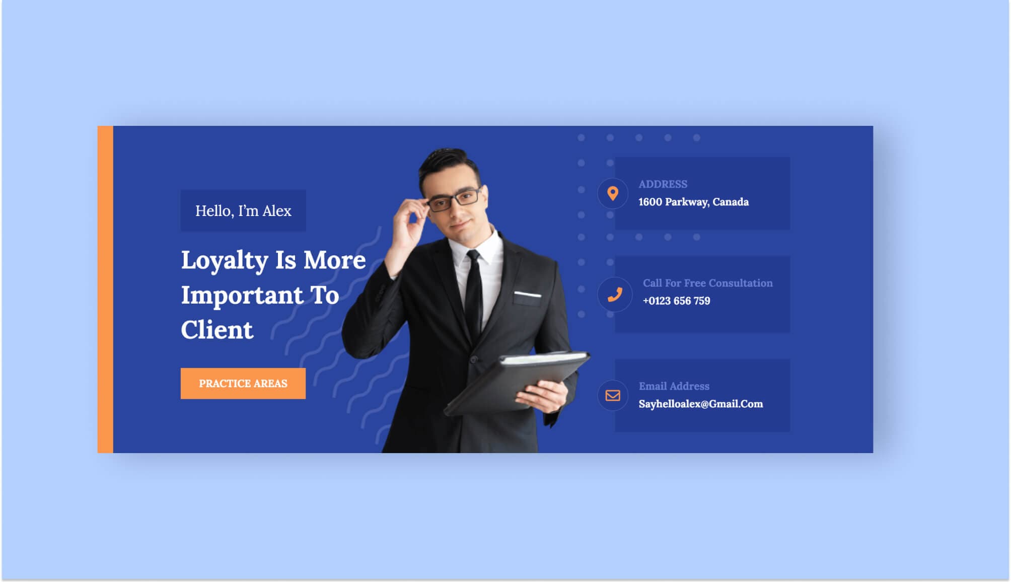 Alex Law Hero Section For Gutenberg Banner