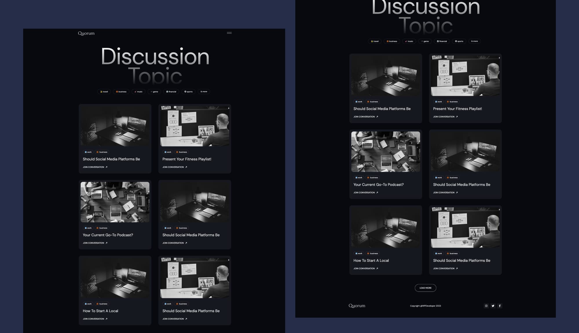 Quorum Discussion Topic Page Banner