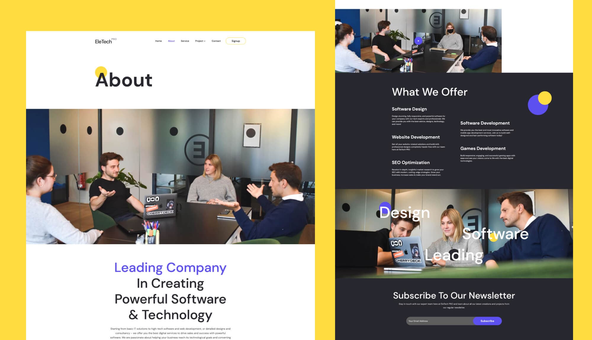 EleTech About Page For Gutenberg Banner