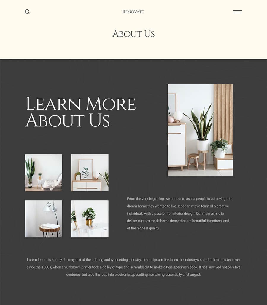 Renovate About Page thumbnail