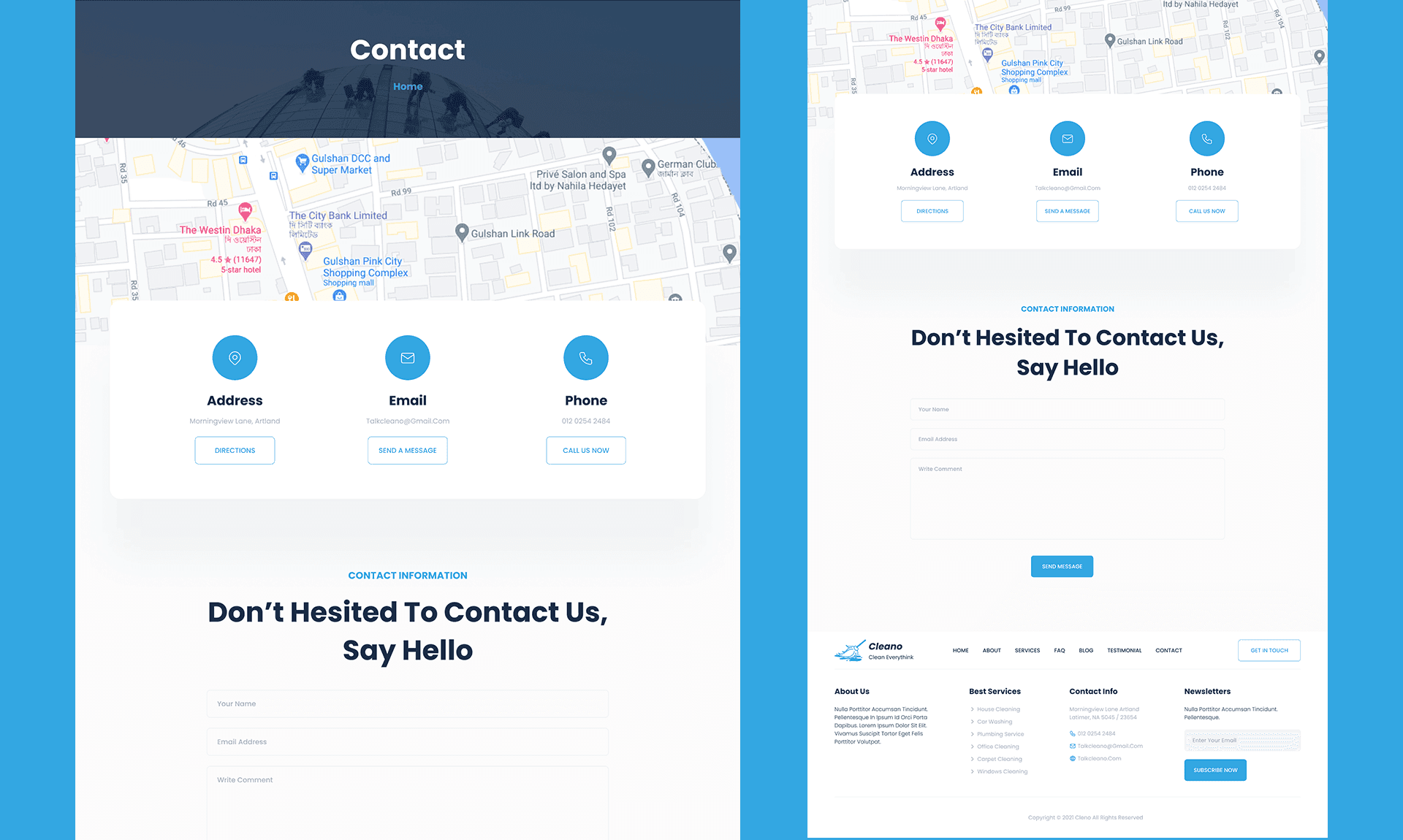 Cleano Contact Page Banner