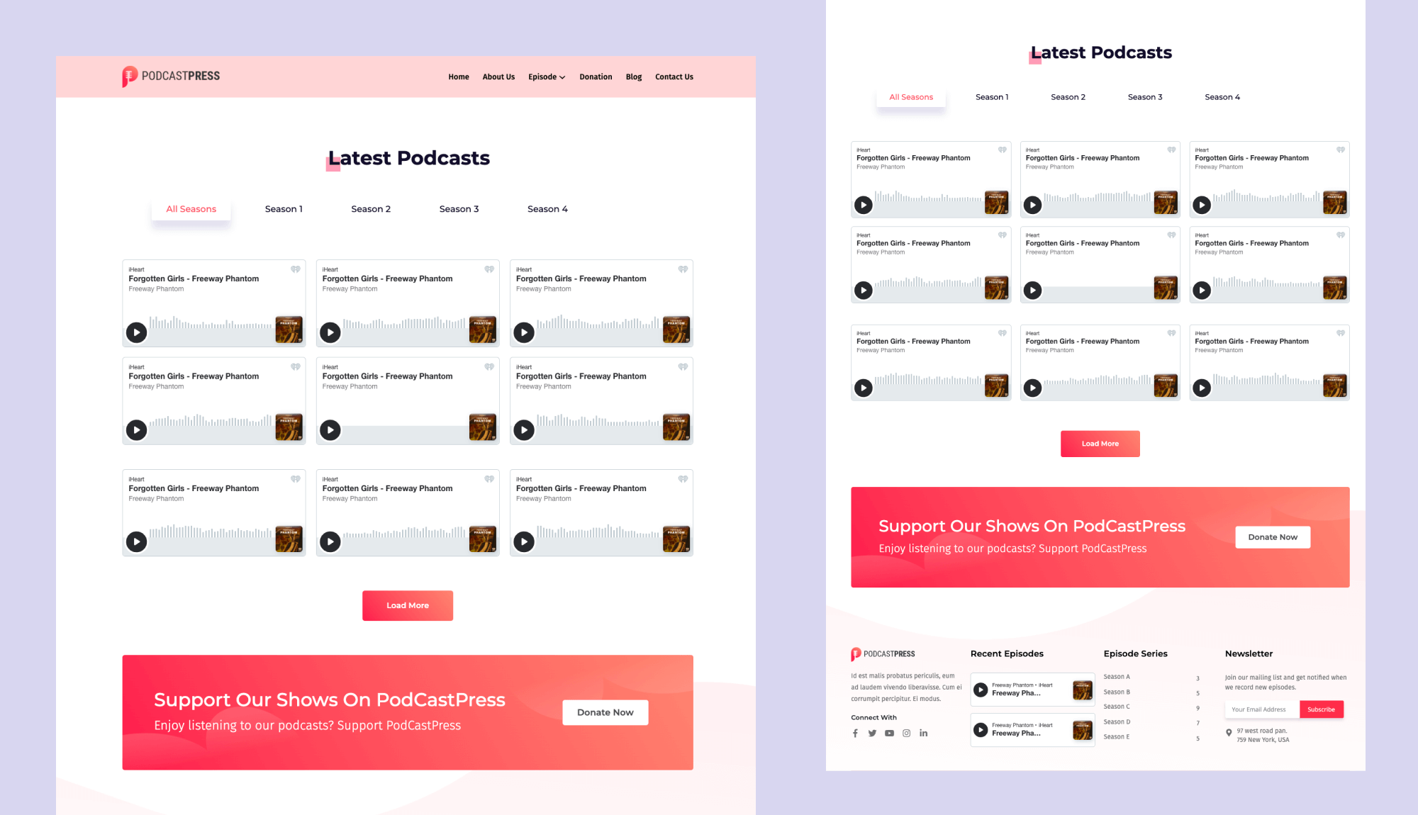 PodCastPress Episode Grid Page By Templately