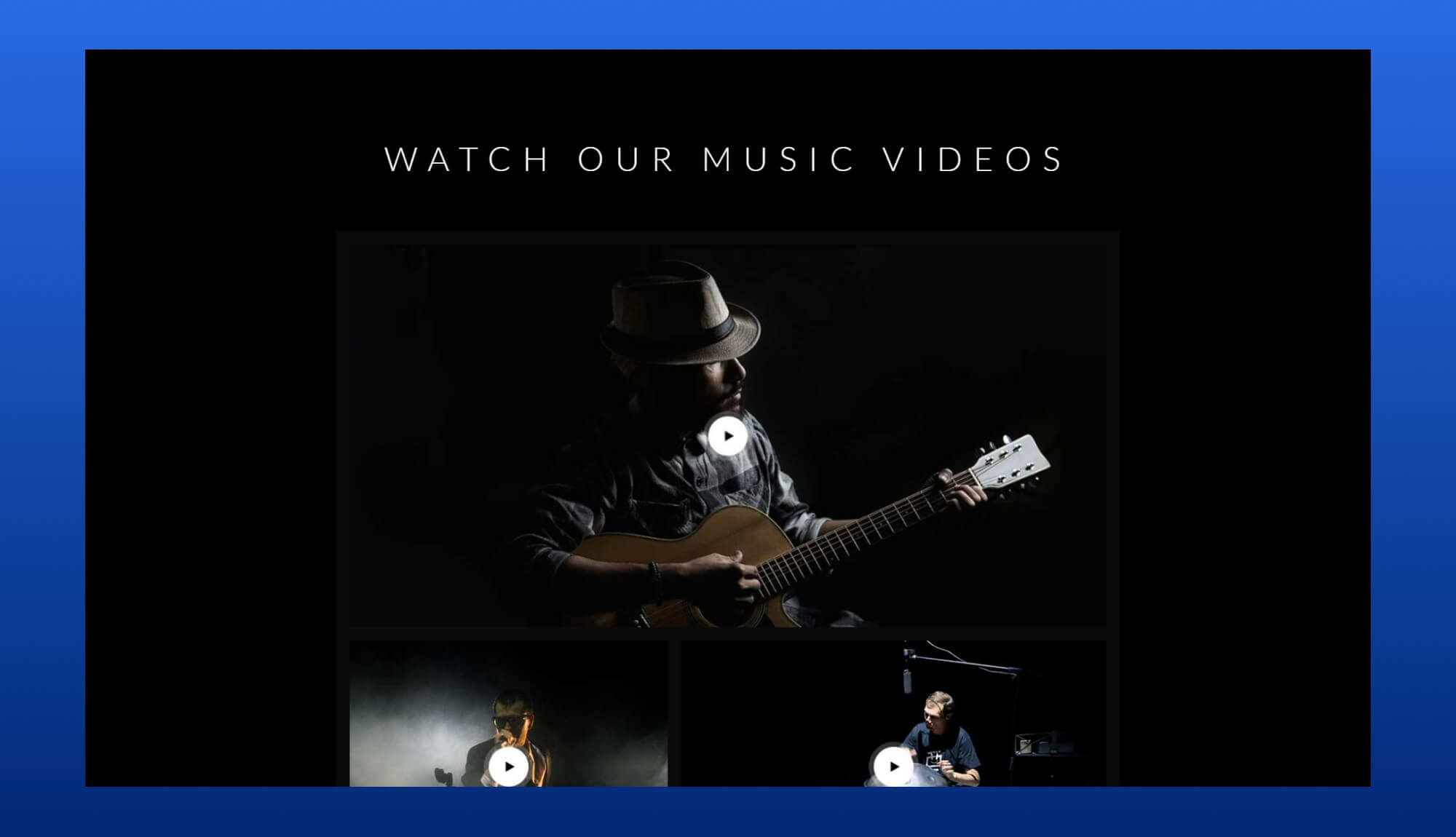 EleMusic Videos Section For Gutenberg Banner