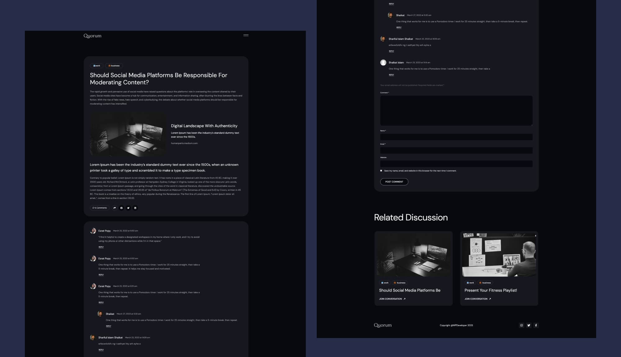 Quorum Discussion Page Banner