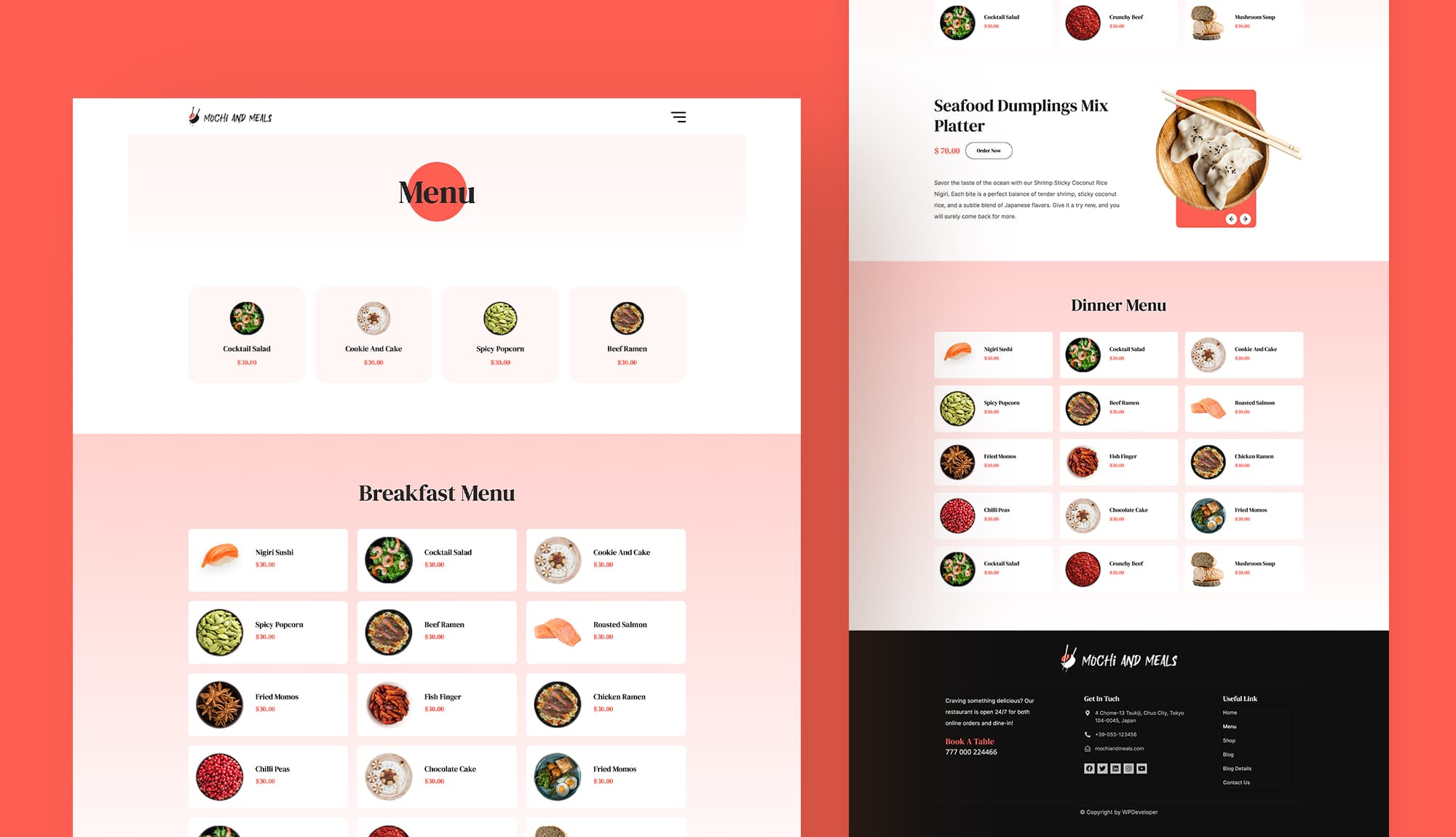 Mochi And Meals Menu Page Banner