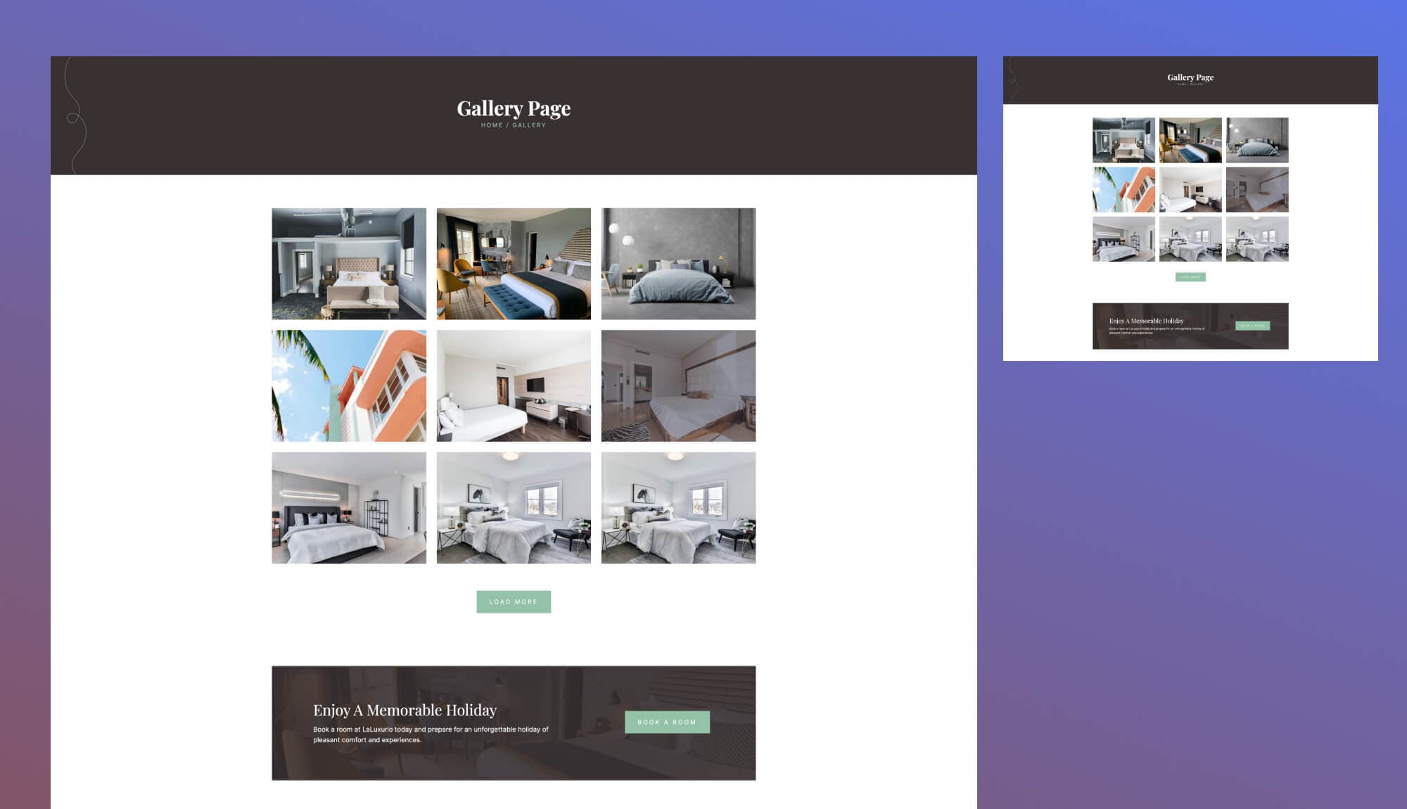 LaLuxurio Gallery Page For Gutenberg Banner