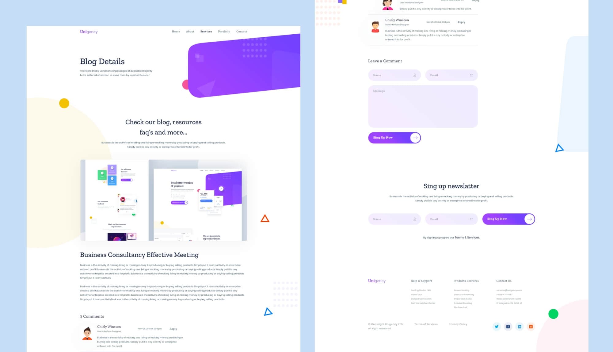 Unigency Agency Template Blog Details Banner