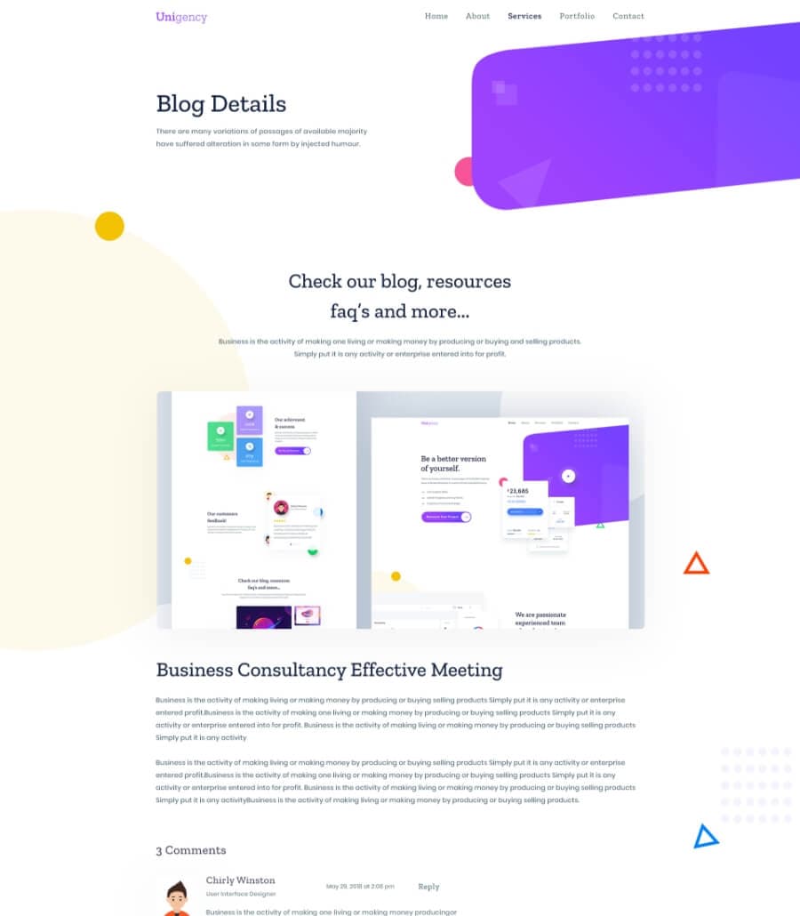 Unigency Agency Template Blog Details thumbnail