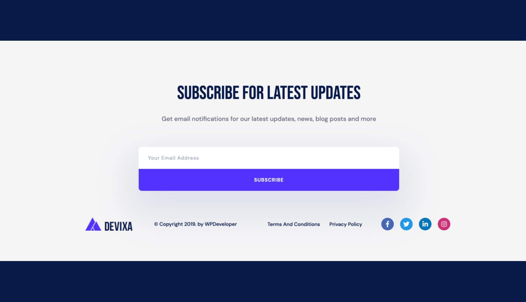 Devixa Footer Section For Gutenberg By Templately