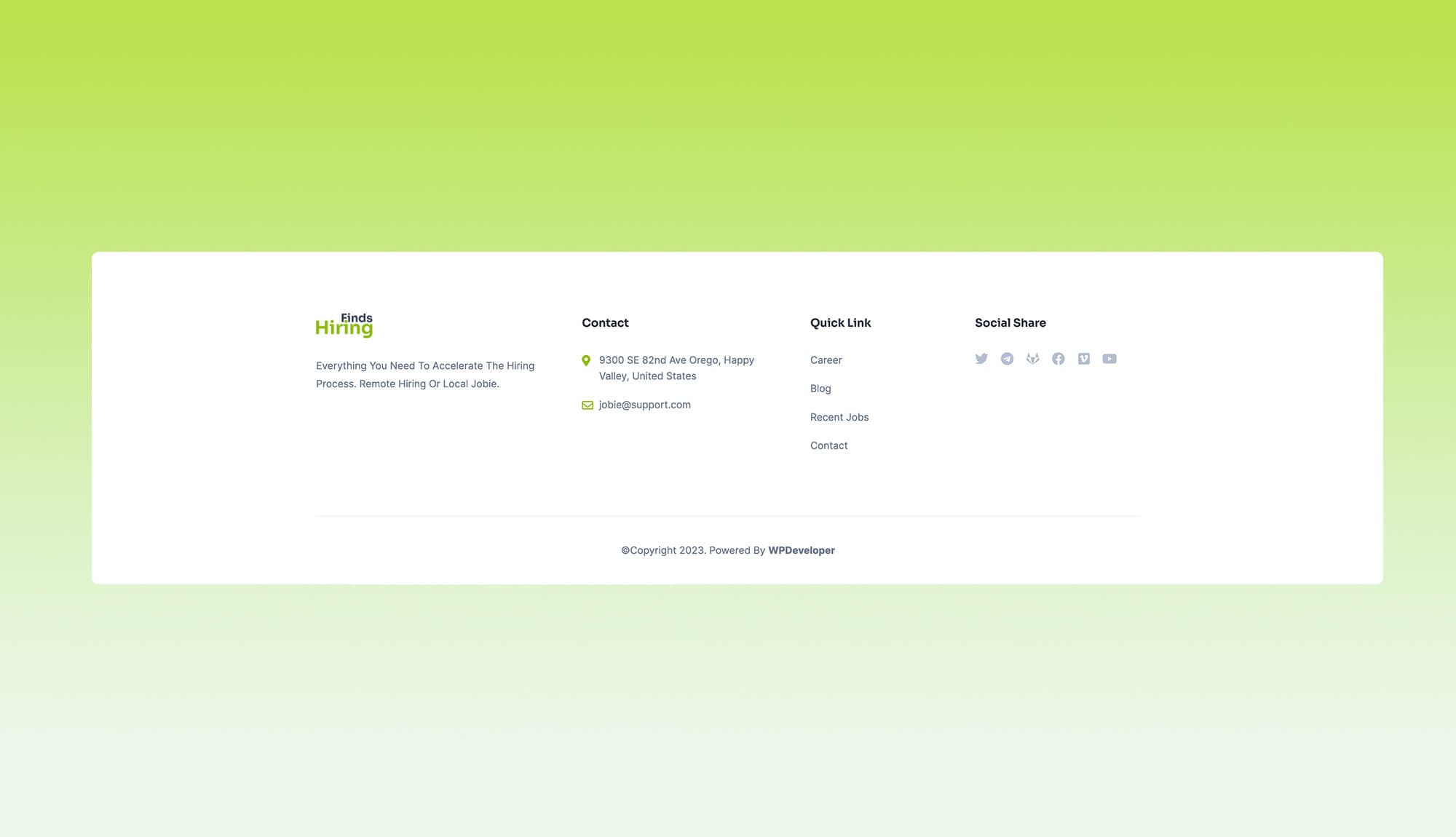 HiringFinds Footer Section Banner