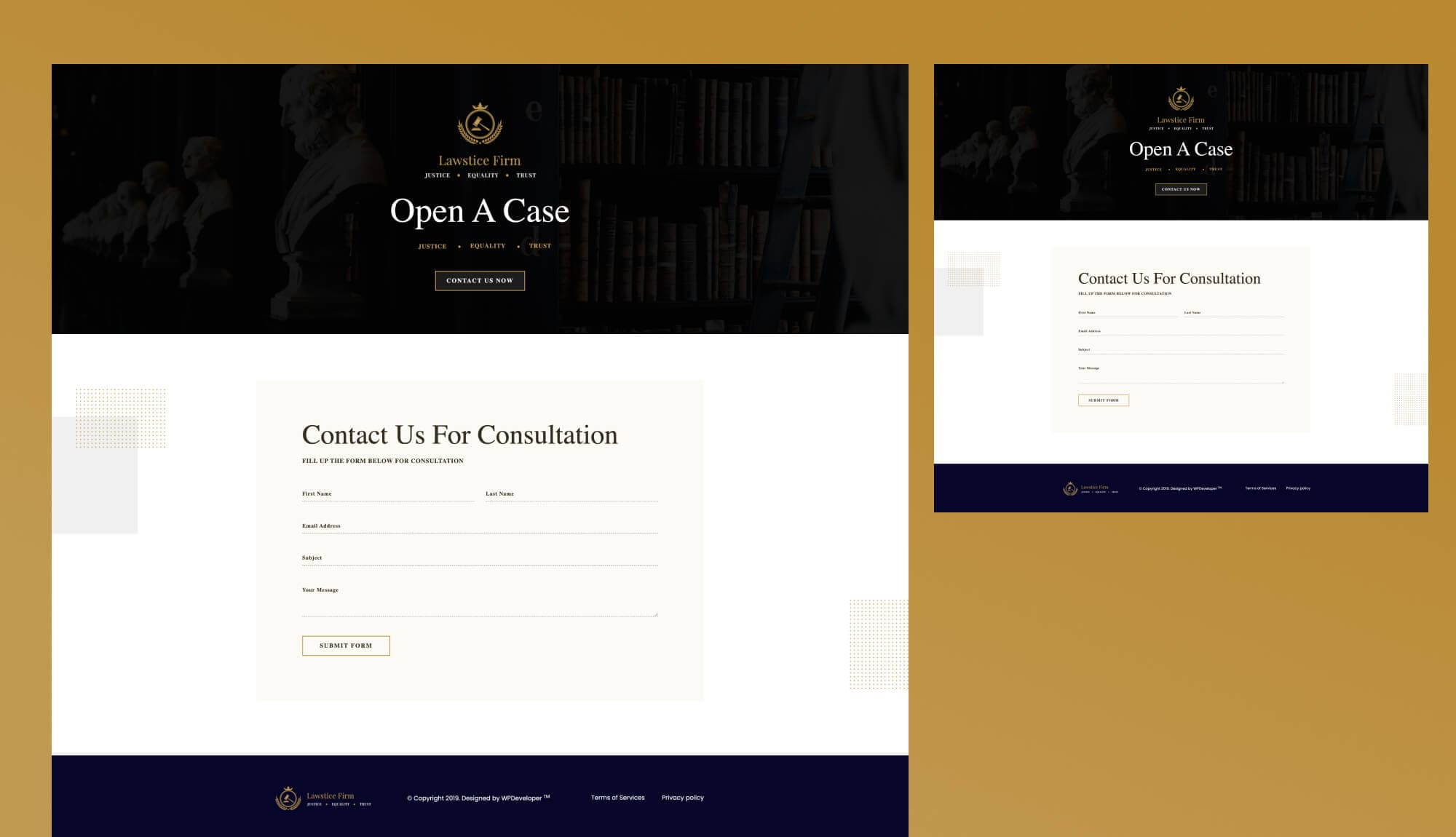 Lawstice Contact Page For Gutenberg Banner